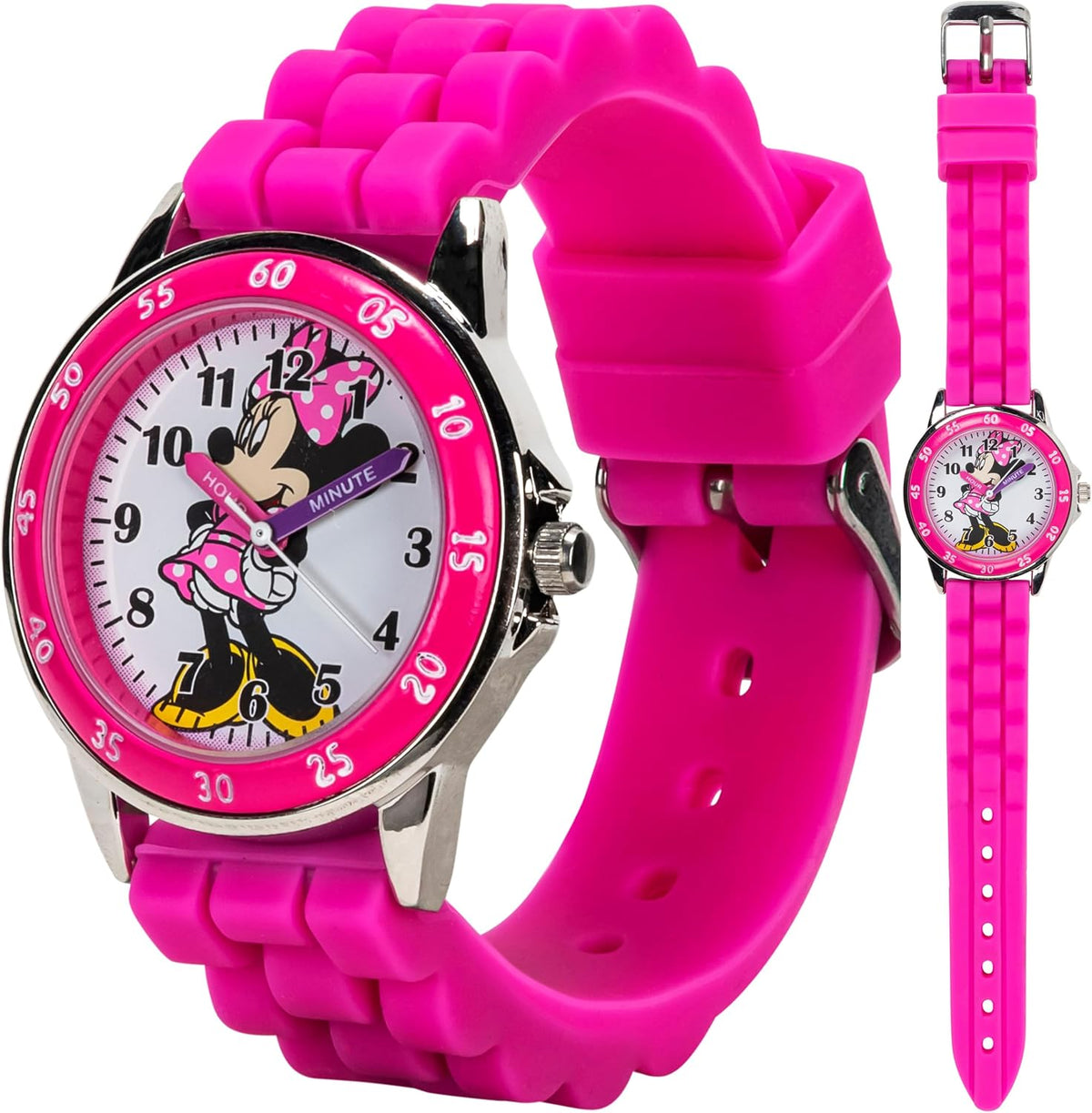 Reloj Minnie Mouse Time Teacher para niñas - Reloj analógico de apr...