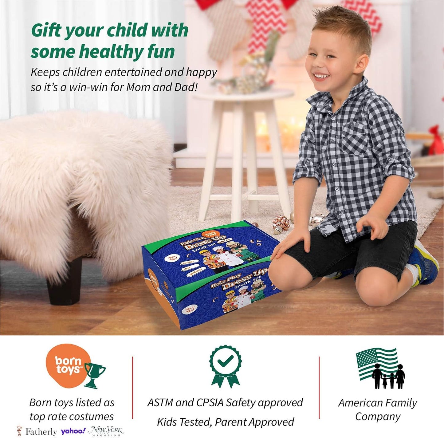 Born Toys Ropa de vestir 3 en 1 para niños y niñas de 3 a 7 años, j...