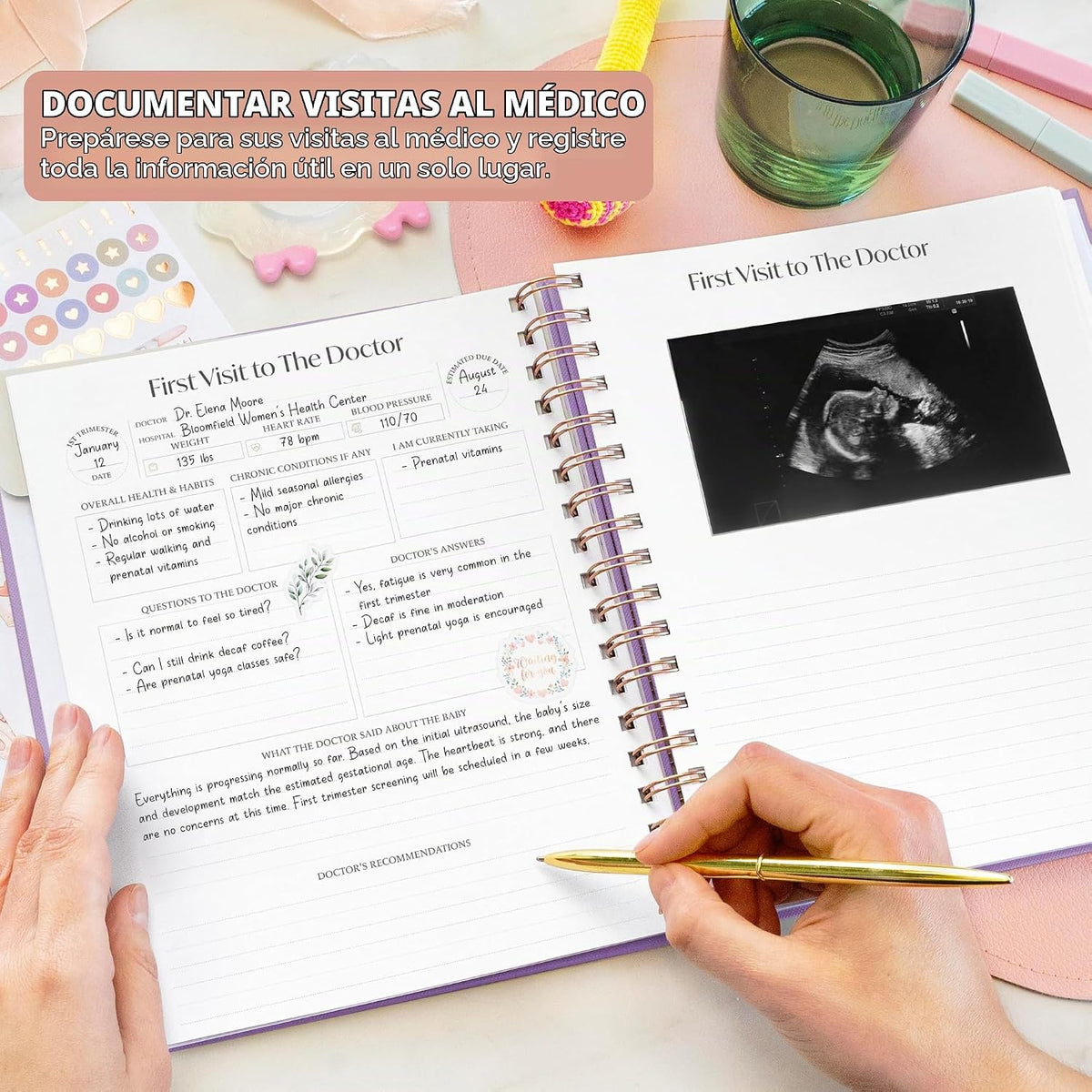Skyline Agenda de embarazo \u2013 Libro de registro de embarazo y r...