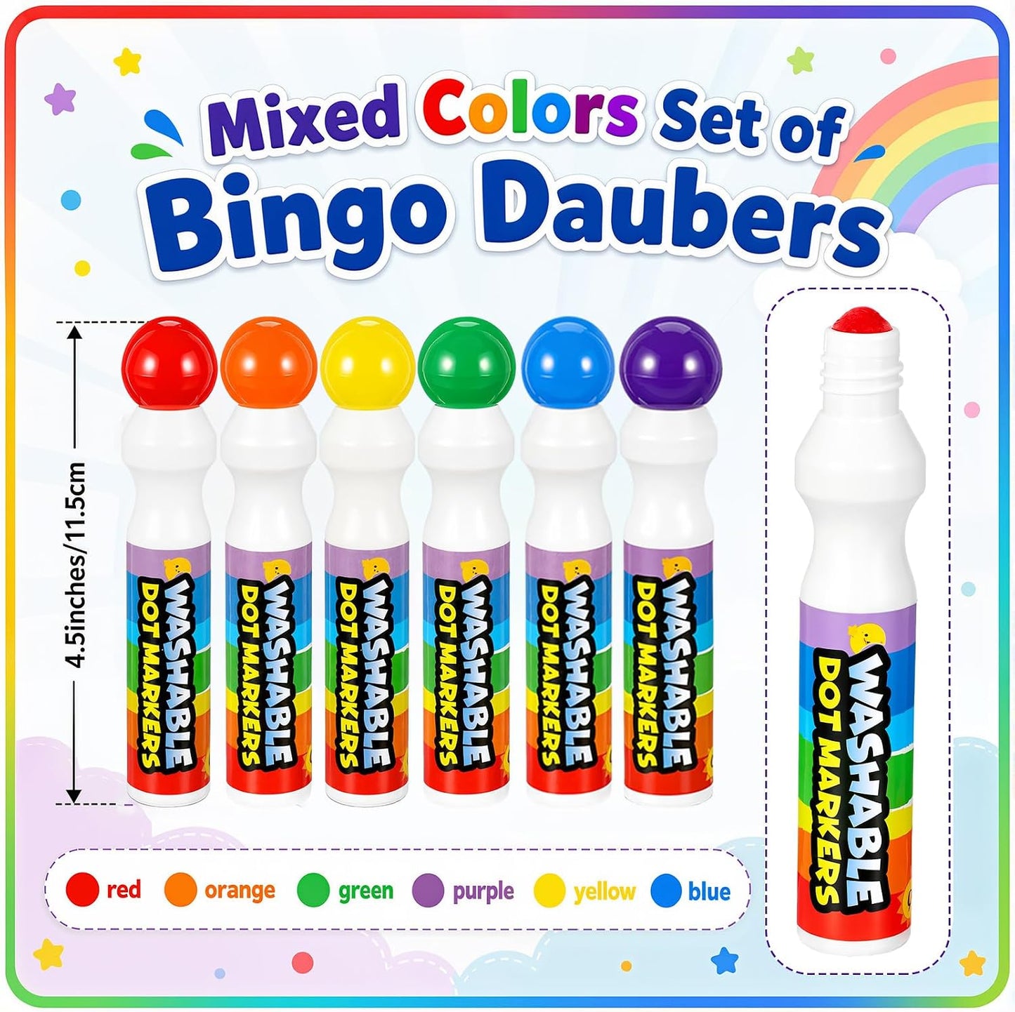 Crtiin 72 marcadores de puntos de Bingo Daubers a granel de 0.5 onz...