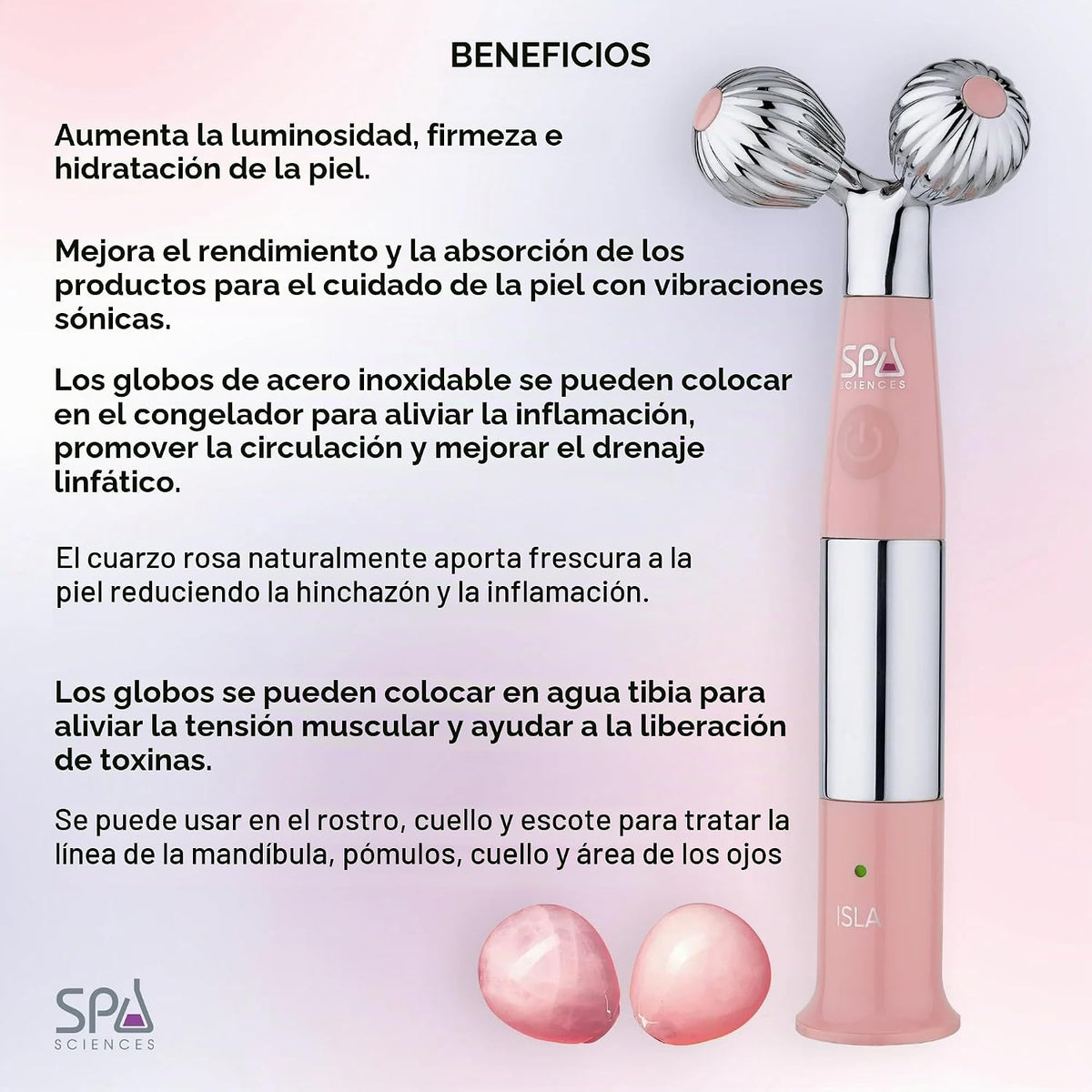 Spa Sciences ISLA Ice + Heat - Rodillo de contorno de cara, cuello...