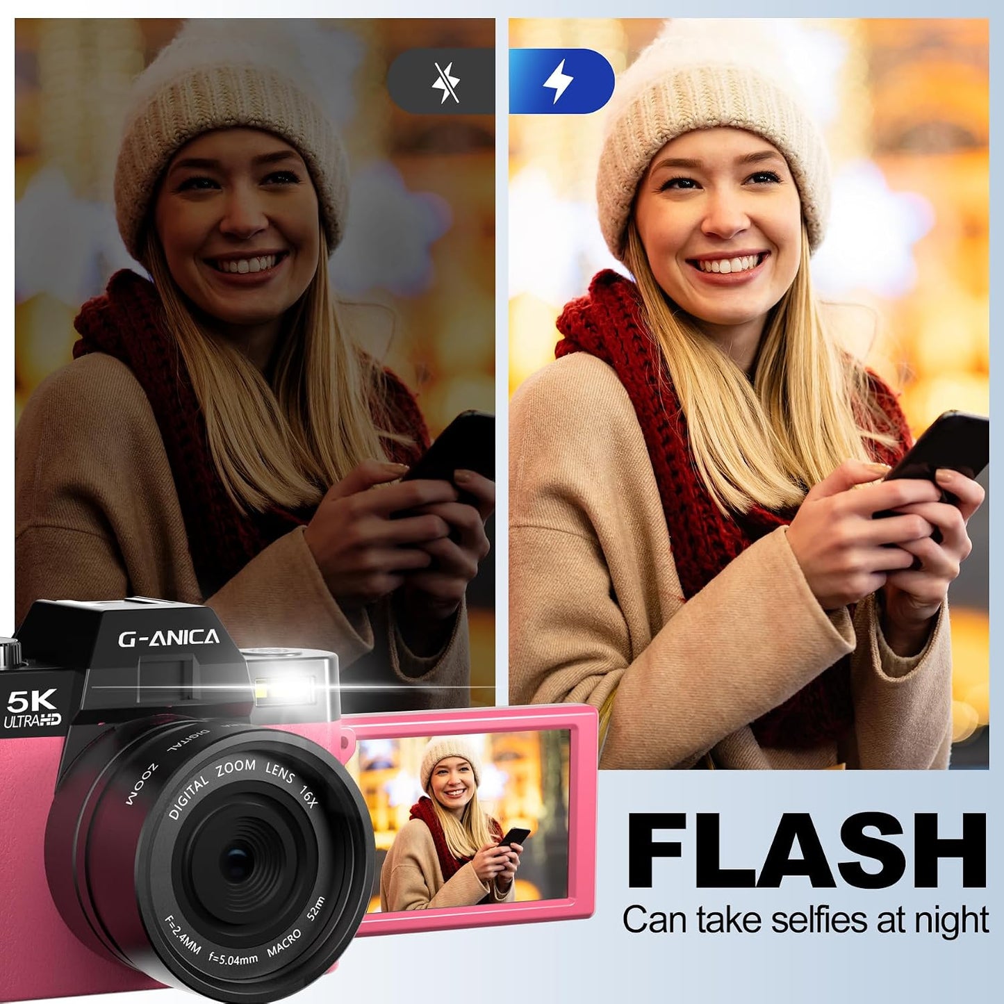 Cámaras digitales de 5K y 64MP para fotografía y video, cámara de v...