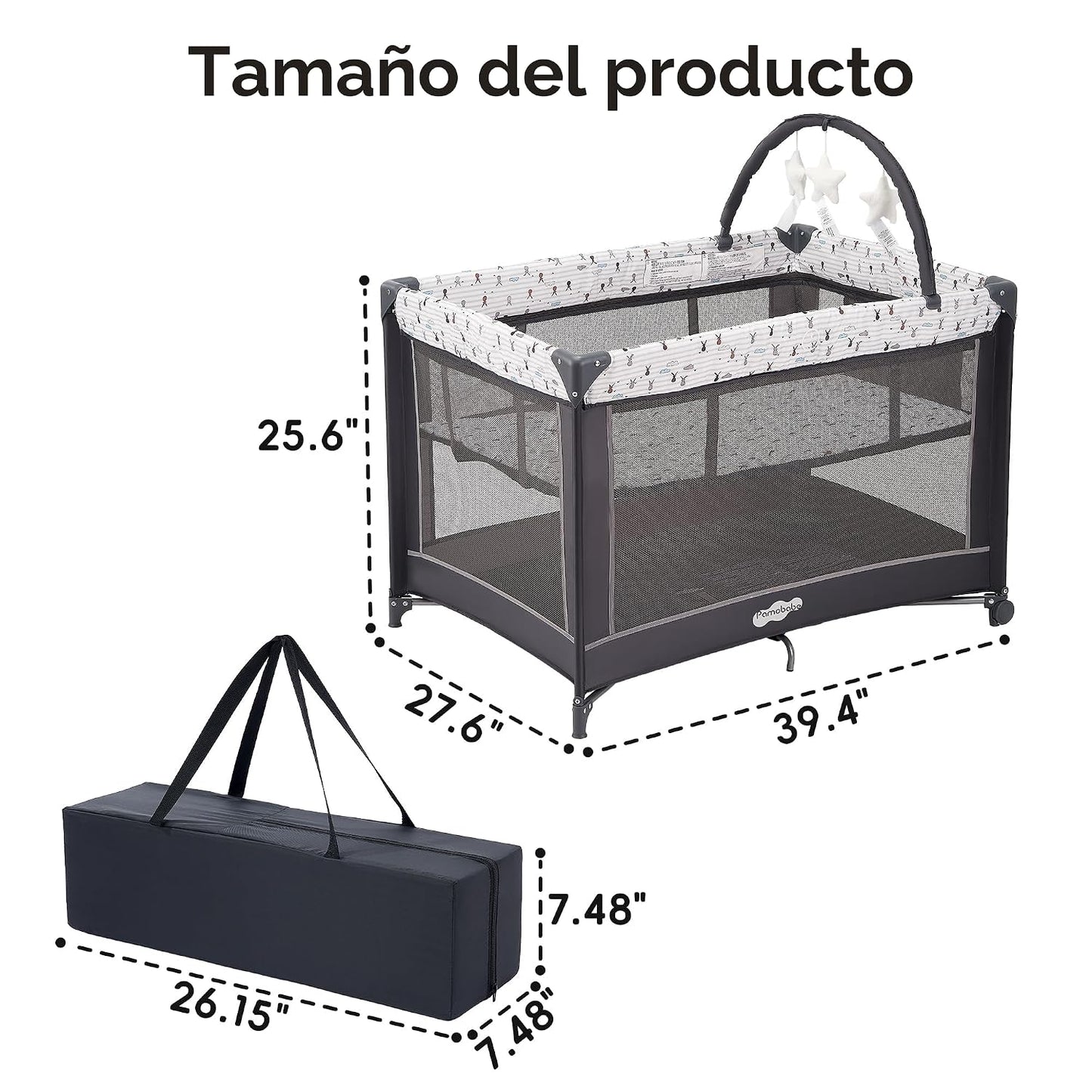 Pamo Babe Empaca y juega con el moisés, corral portátil para bebé |...