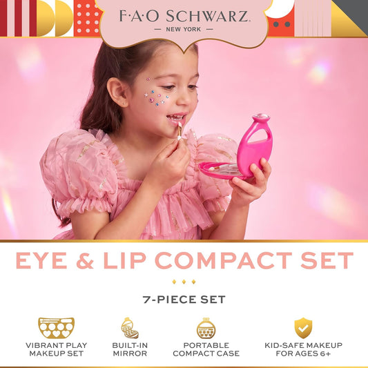 FAO Schwarz Eye &amp; Lip - Juego compacto de 12 piezas, kit de maq...
