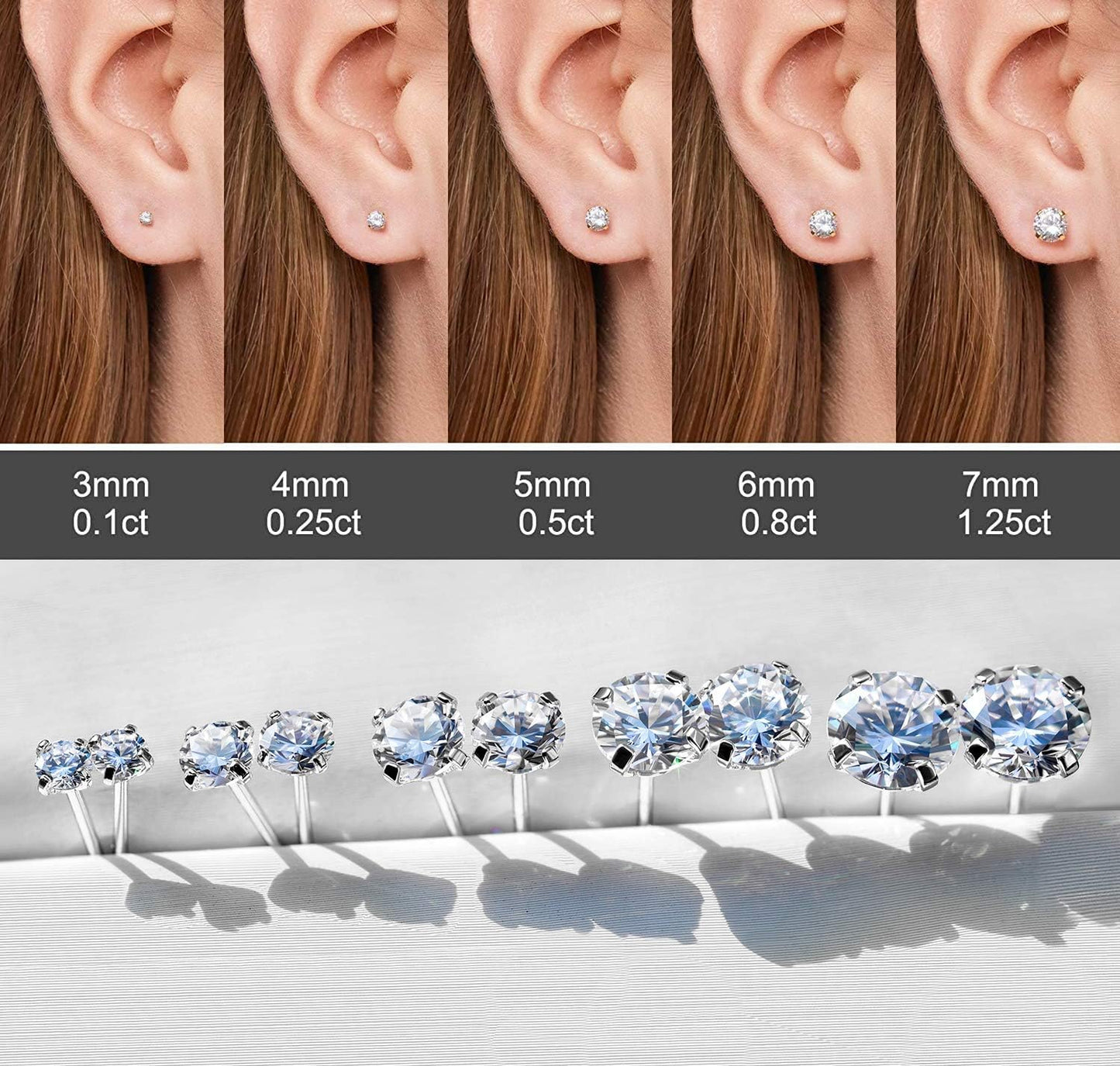Aretes de tuerca de Kainier para mujer, chapados en oro de 14 quila...