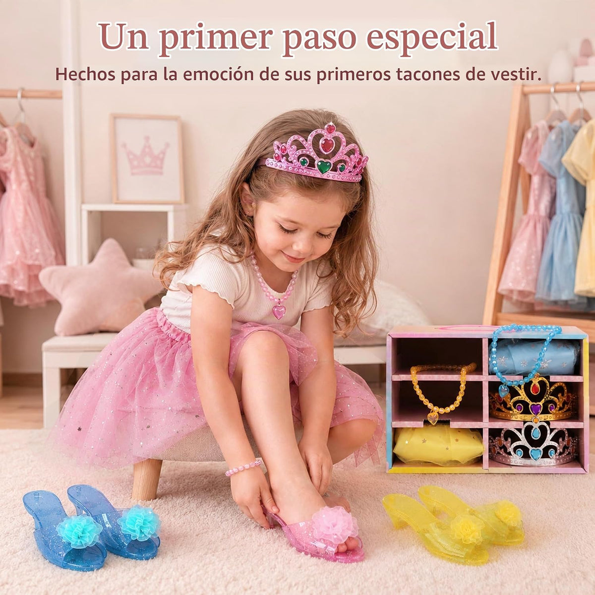 Conjunto de vestir de princesa Meland para niñas de 3 a 6 años con...