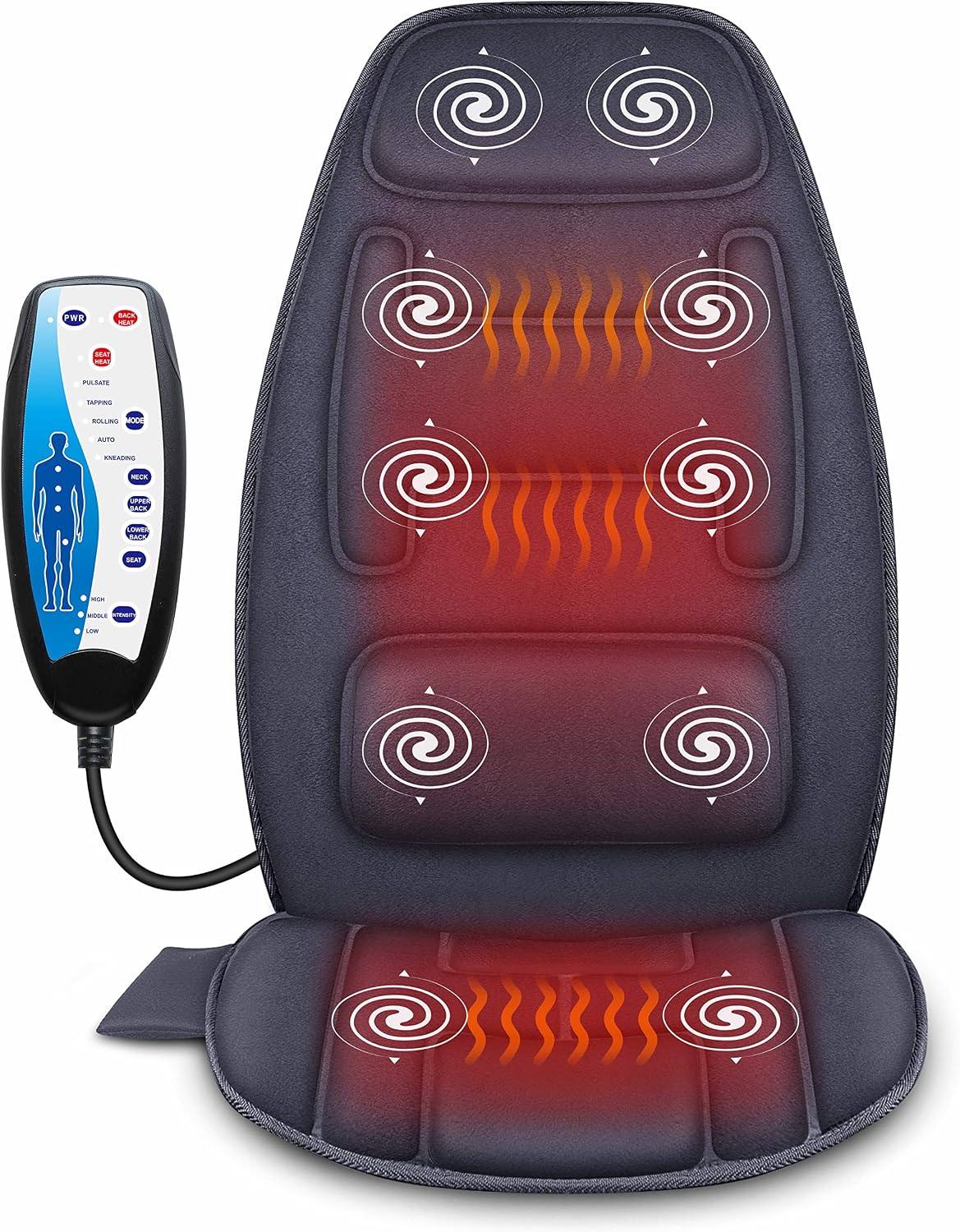 Snailax Cojín de Masaje para Asiento con Calor - Almohadilla de Sop...