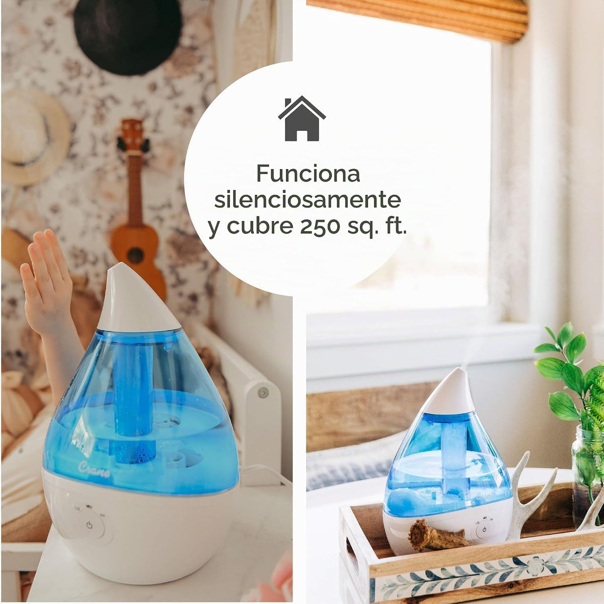 Crane Humidificador ultrasónico de neblina fría , Azul, TV209643, 1...
