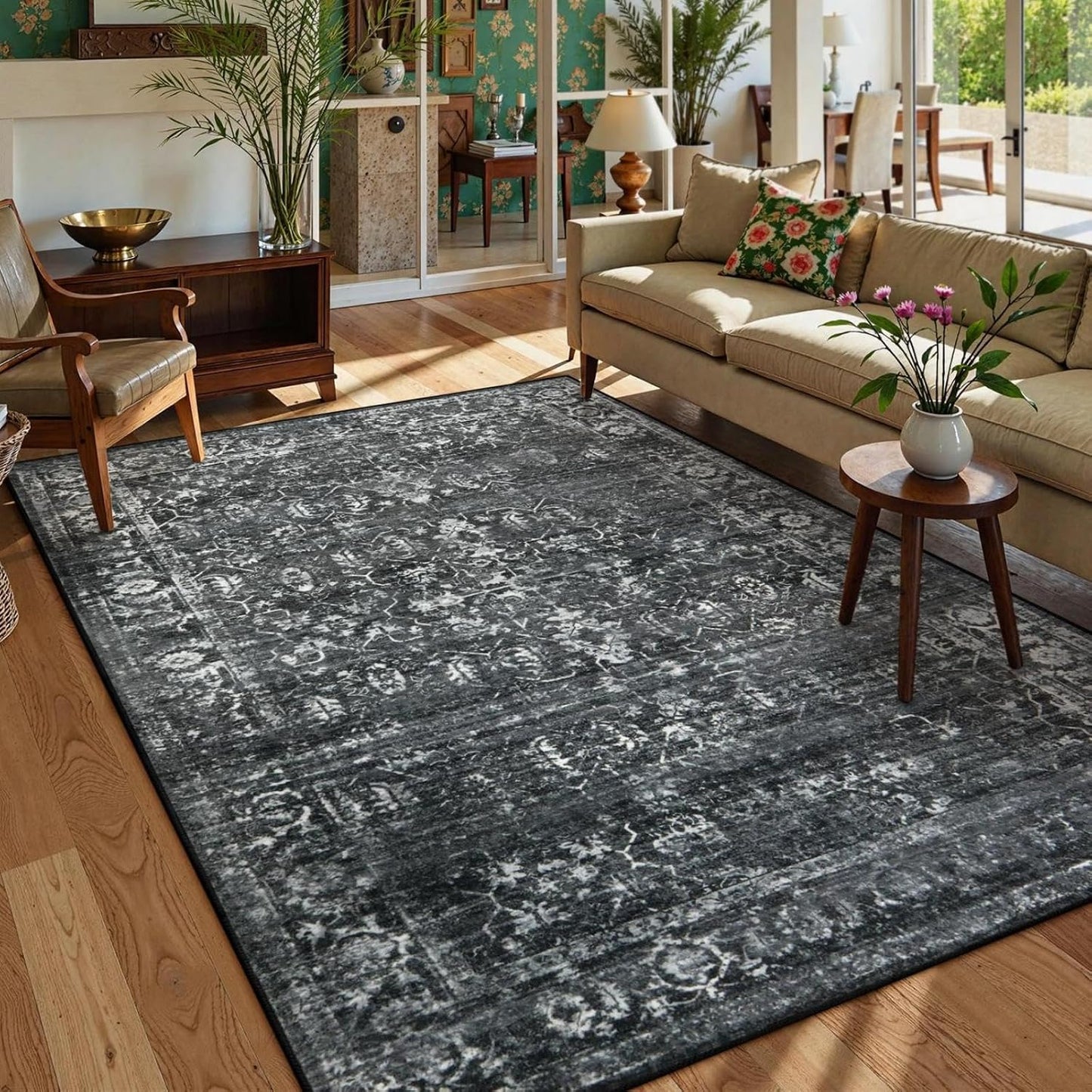 Lahome Alfombras de área de 6 x 9 pies, lavables para dormitorio, a...
