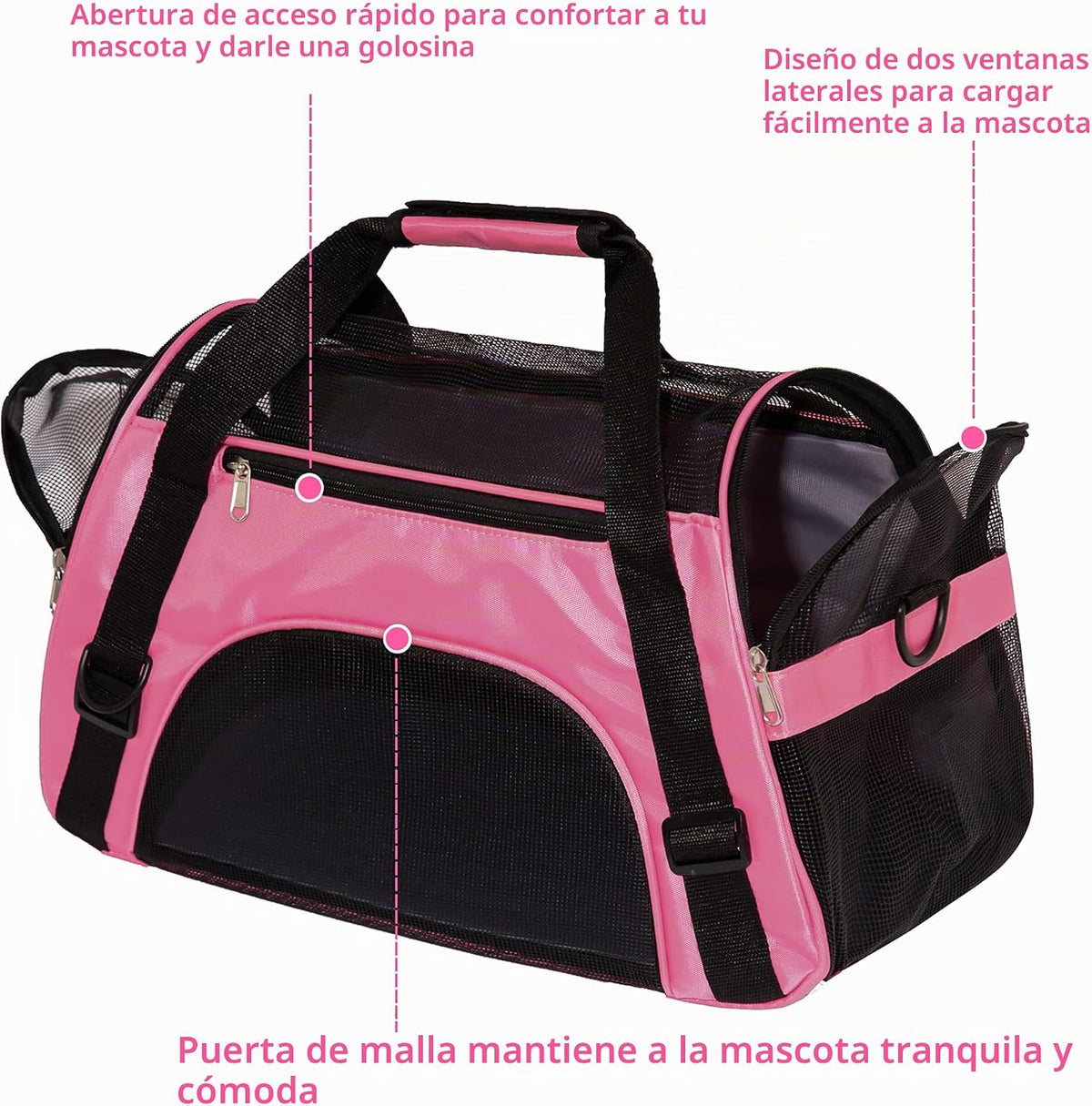 MuchL Transportín para mascotas, transportadores de lados suaves pa...