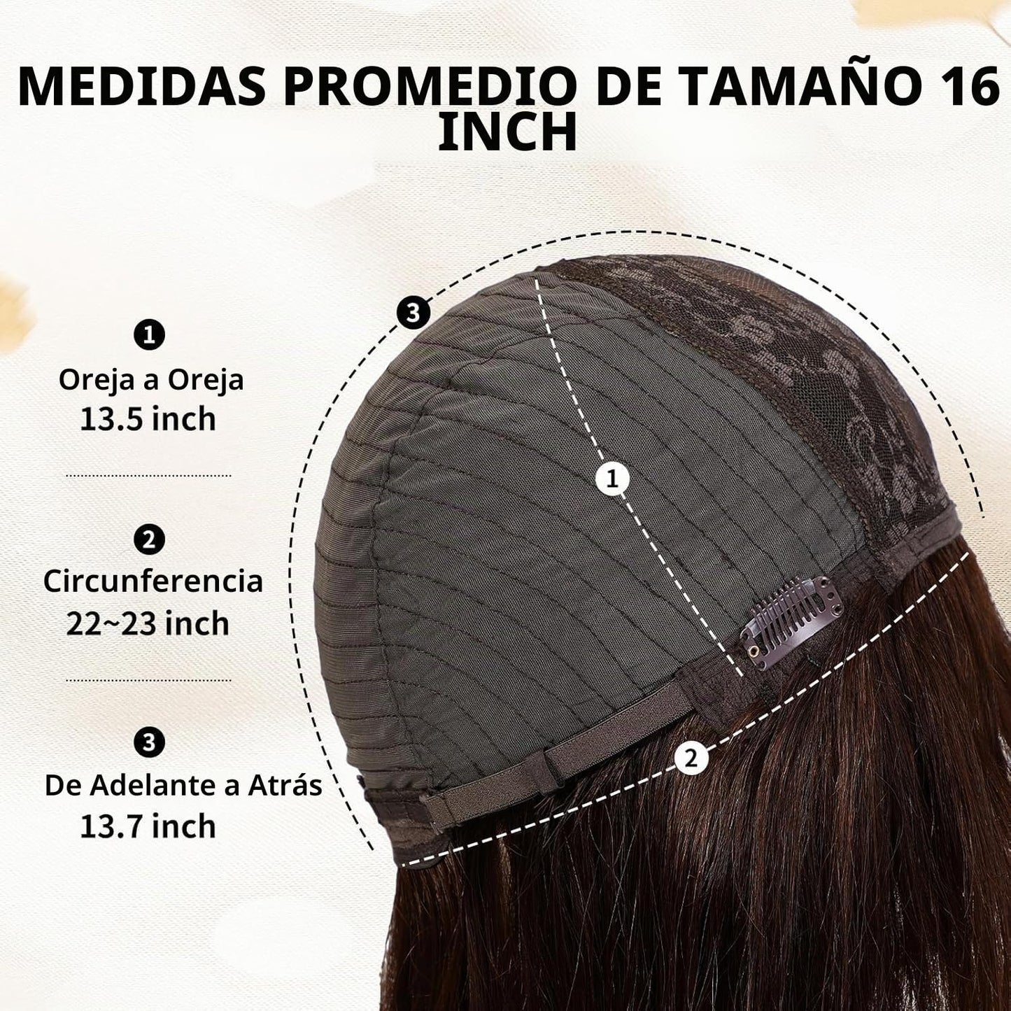 KKU Pelucas de cabello humano rubio degradado de 16 pulgadas para m...