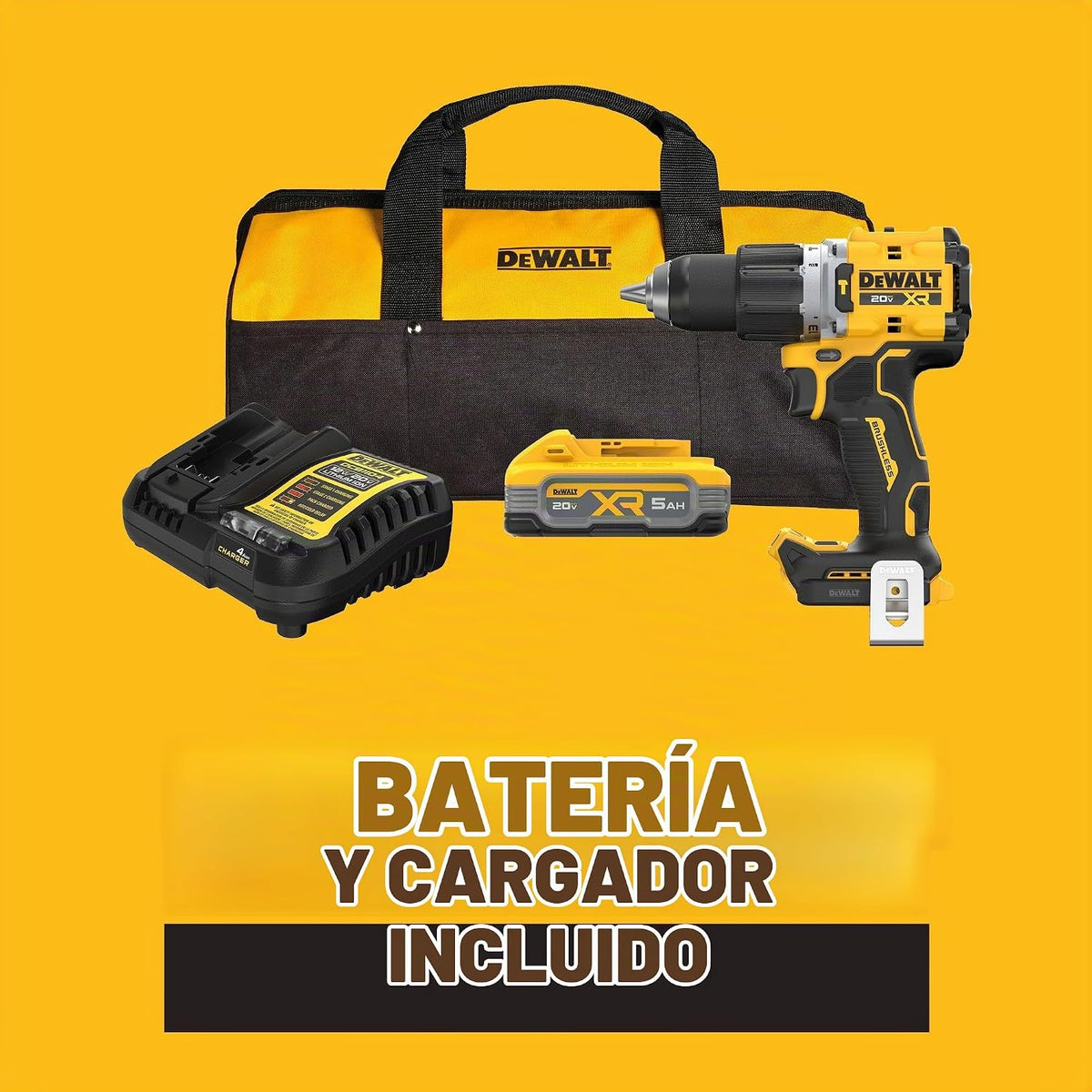 DEWALT Taladro inalámbrico de 20 V MAX y destornillador de impacto,...
