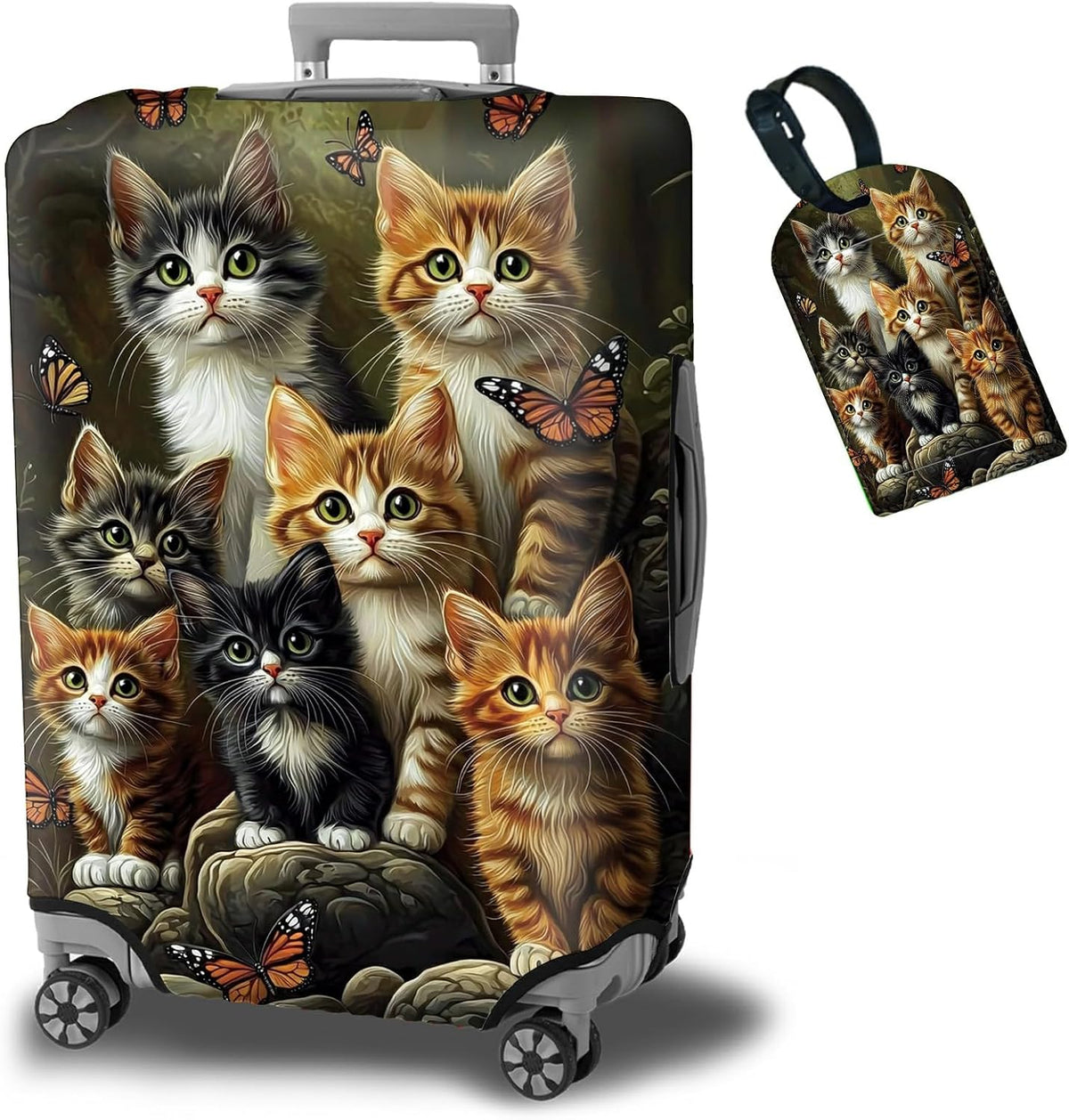 BWEGRHE Funda protectora de maleta más 1 etiqueta de equipaje adecu...