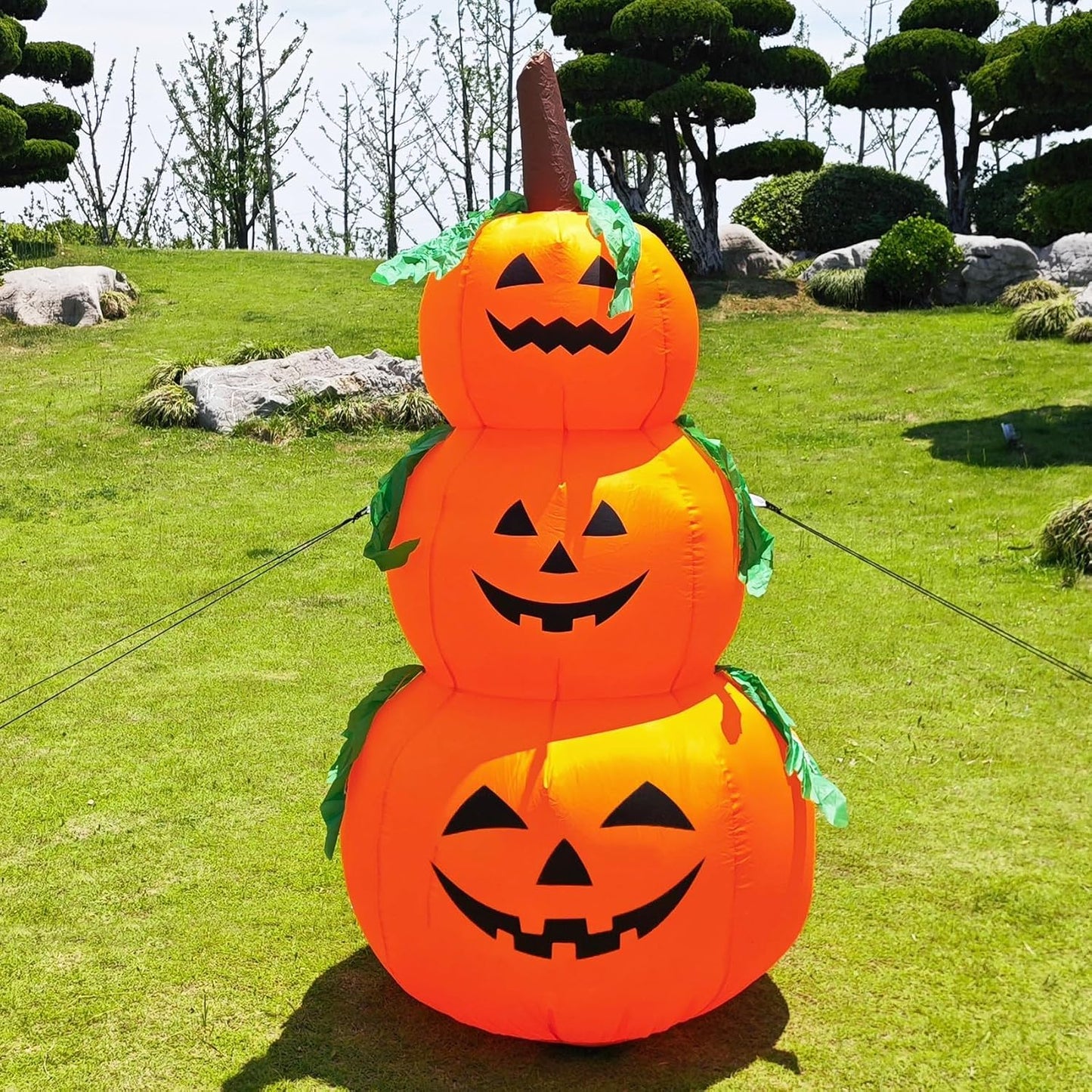 DearSun Calabazas inflables apiladas de Halloween de 6 pies de alto...
