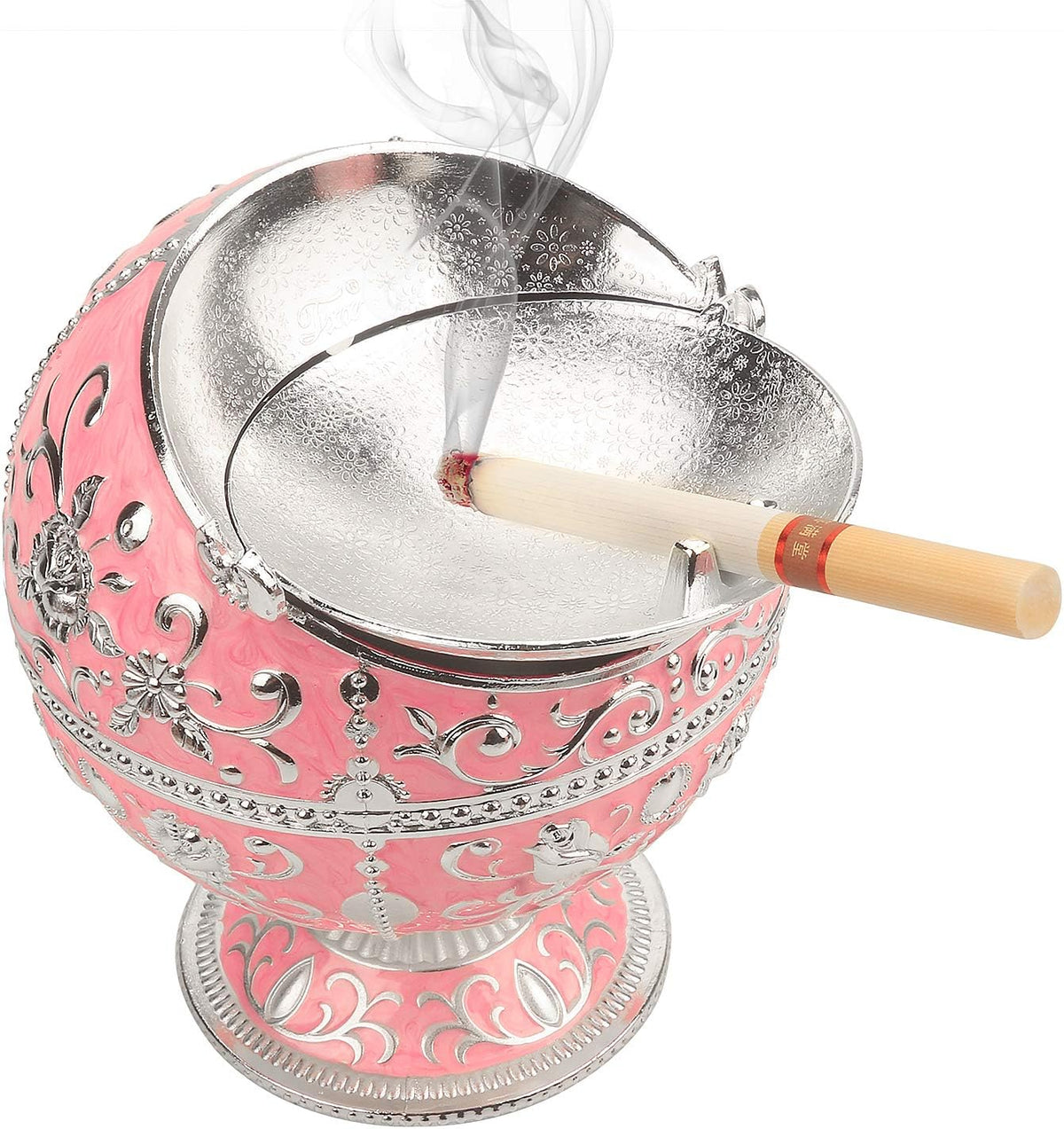 LAUYOO Cenicero resistente al viento con tapa para cigarrillos de m...