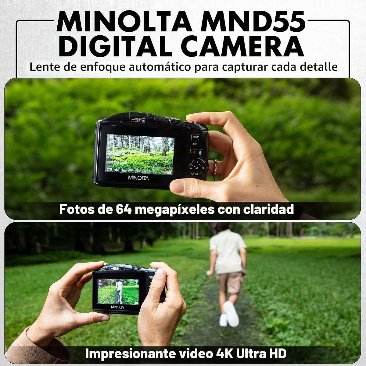 Minolta Minolta MND55 64 MP AF 4K Ultra HD Cámara digital con WiFi,...