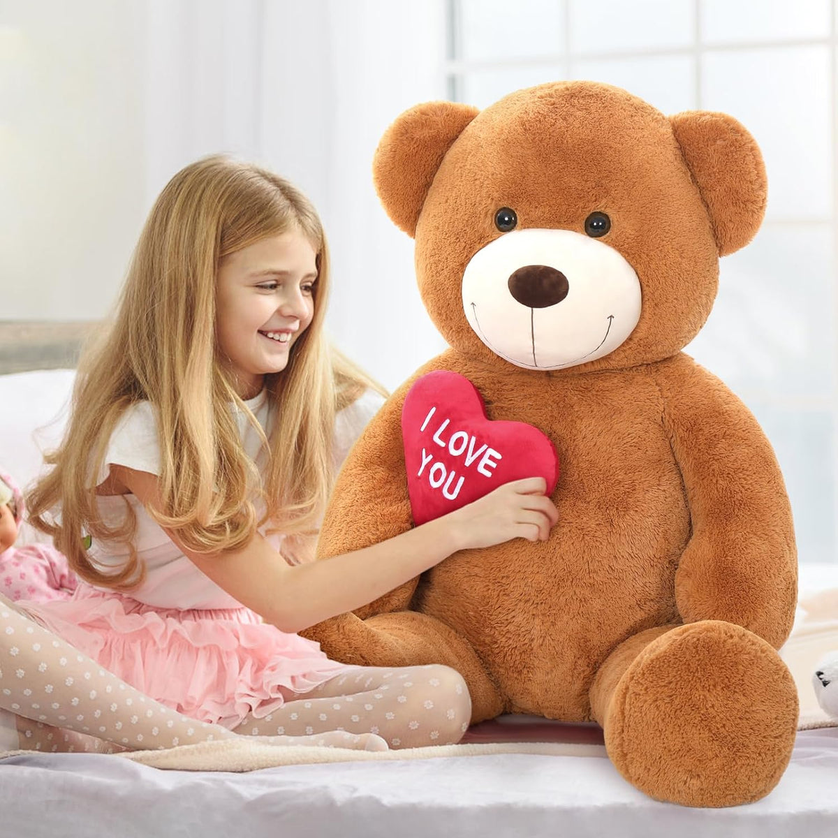 MaoGoLan Oso de Peluche Gigante de 5 Pies - Corazón Rojo "Te Am...