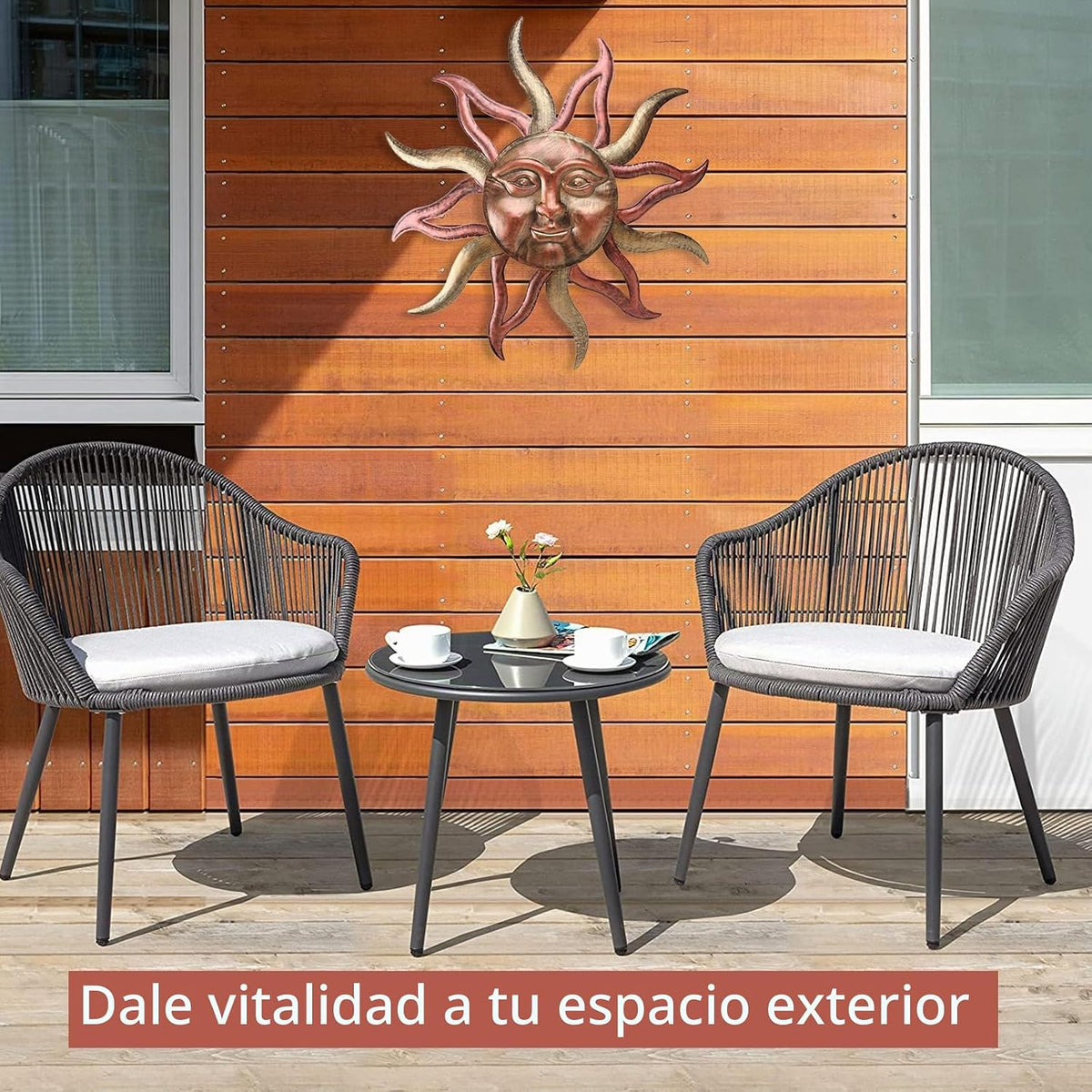 HOBYLUBY Decoración de pared grande para exteriores, a prueba de óx...