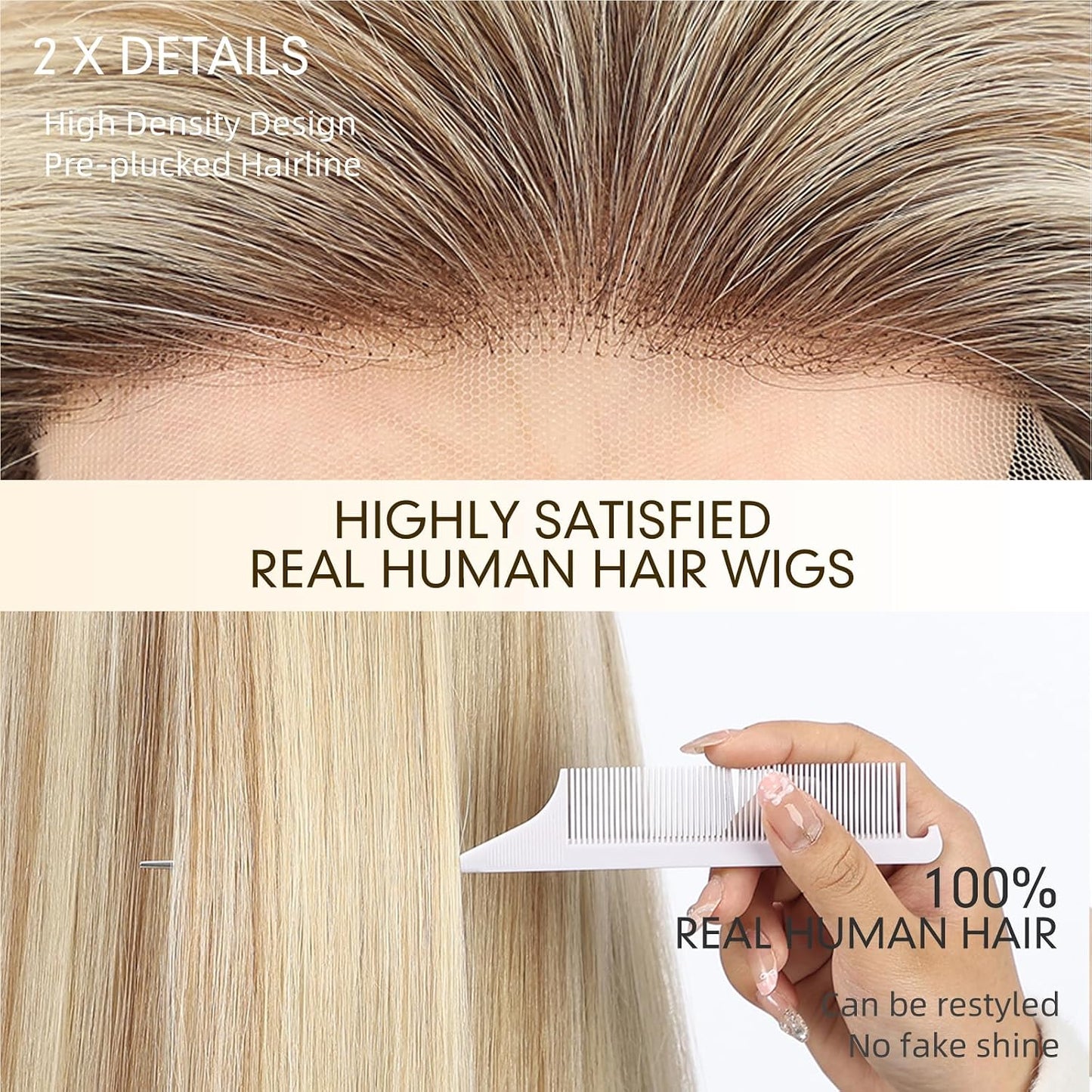 Wear but free KKU - Peluca de cabello humano 100% humano, pelucas d...