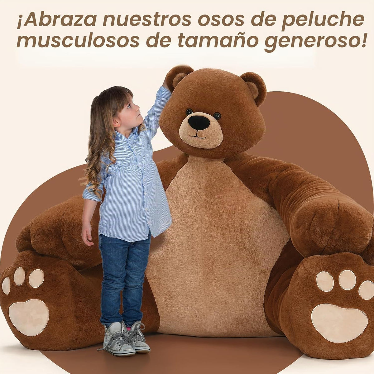 MaoGoLan Oso de Peluche Gigante Animal de Peluche, Cabeza Pequeña Ú...