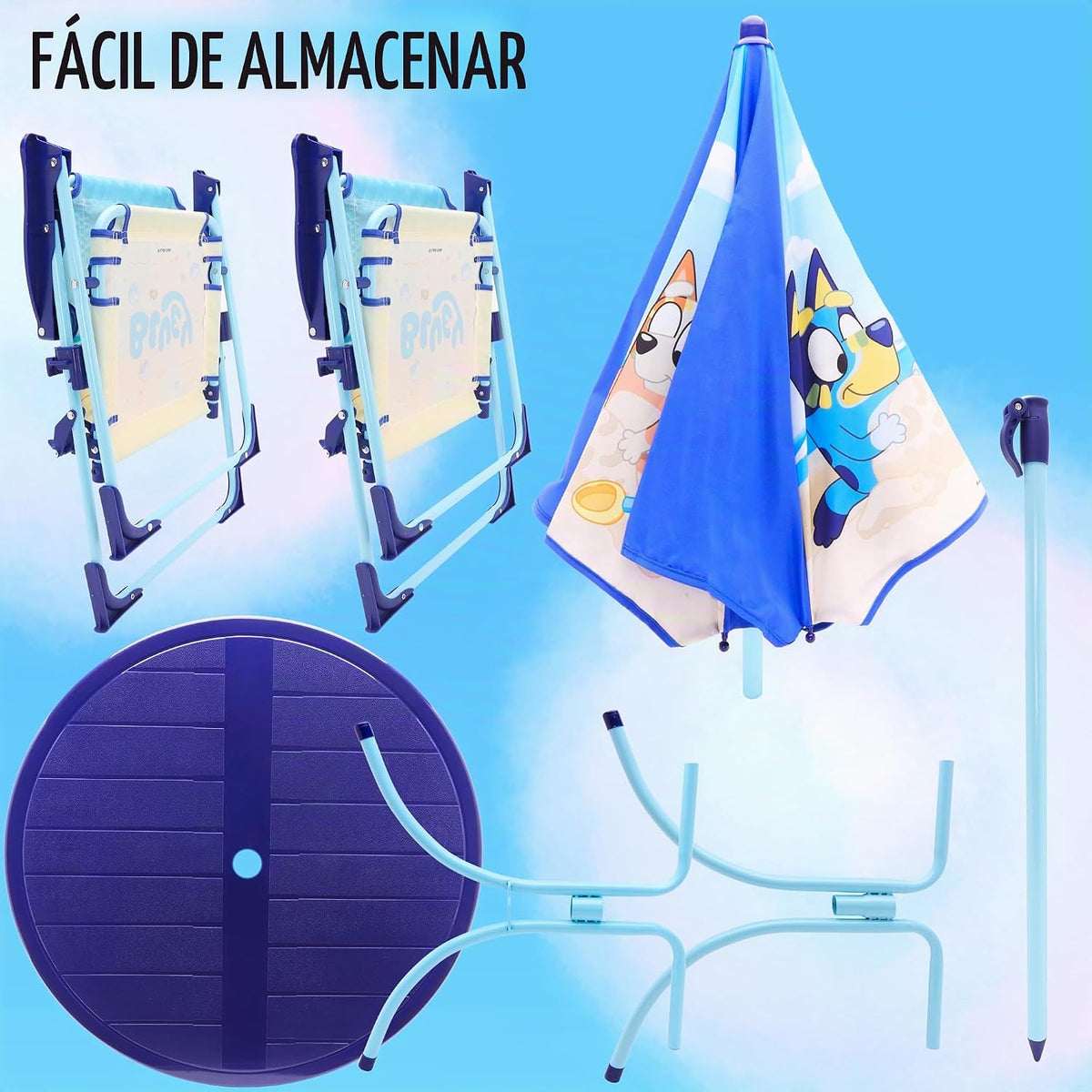 Toyland® Bluey &amp; Bingo - Juego de mesa y sillas de patio, 1 mes...