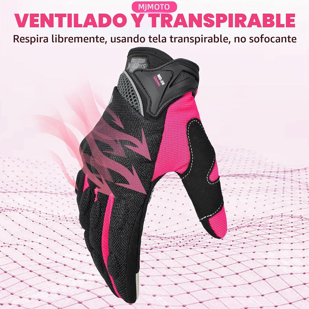 mjmoto Guantes de motocicleta de malla transpirable para hombres y...
