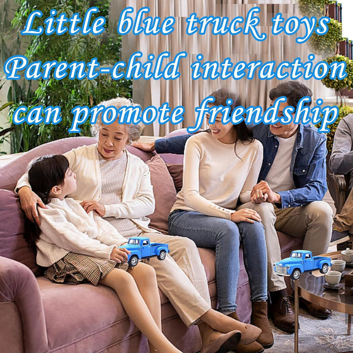 AGSIXZLAN Little Blue Truck Toy 1:32 Pull Back Cars Toy para niños...
