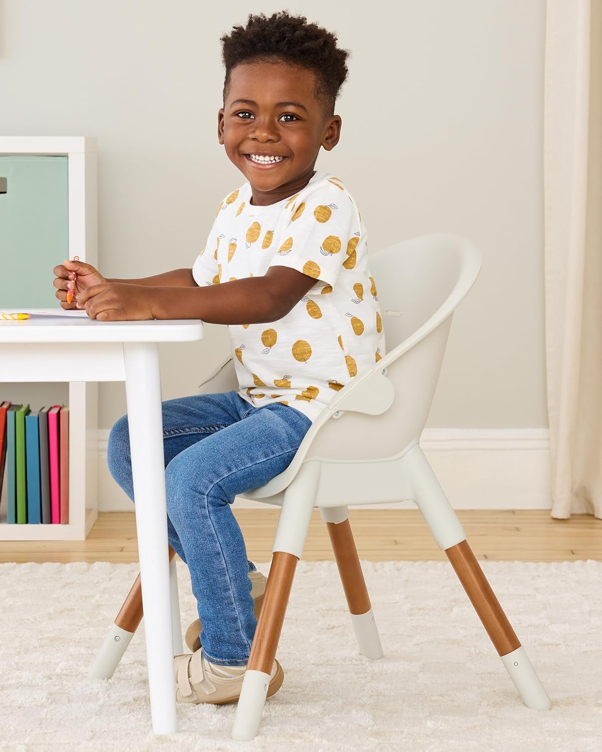 Skip Hop Silla alta convertible 4 en 1 para bebé, EON, avena
