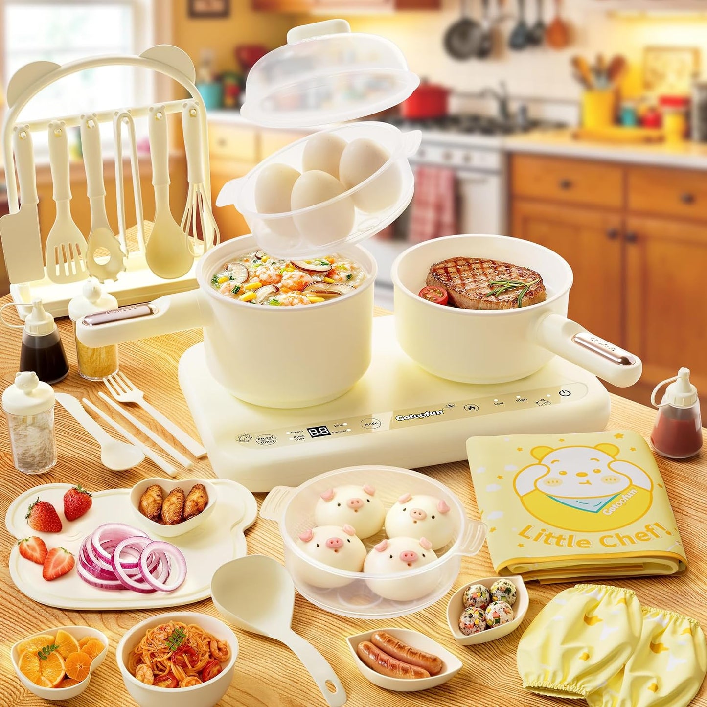 Gotoofun Juegos de cocina para niños, juego de cocina real de doble...