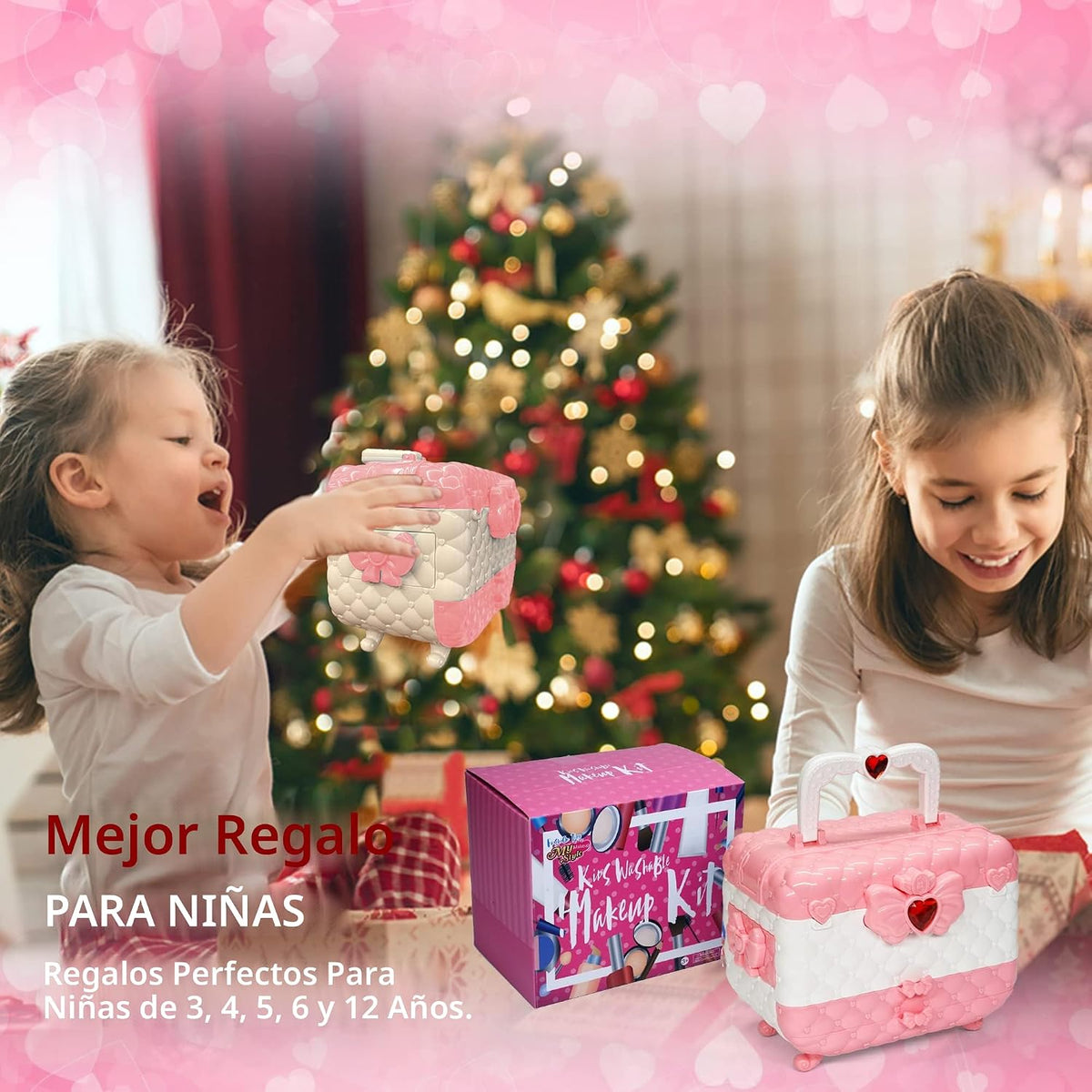 Kit de maquillaje infantil para niña, juguete lavable de princesa,...