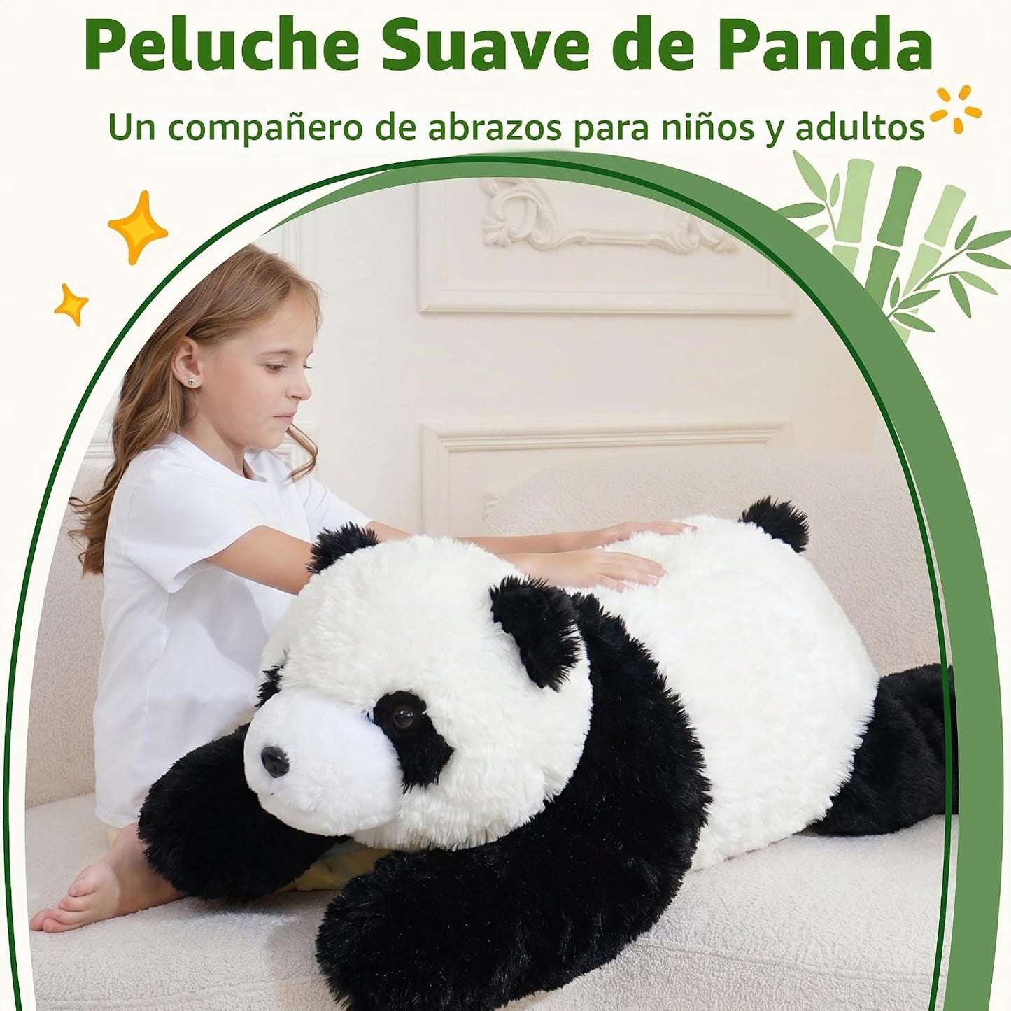 Panda Jrystar | Tamaño grande: 33 pulgadas (blanco y negro), regalo...