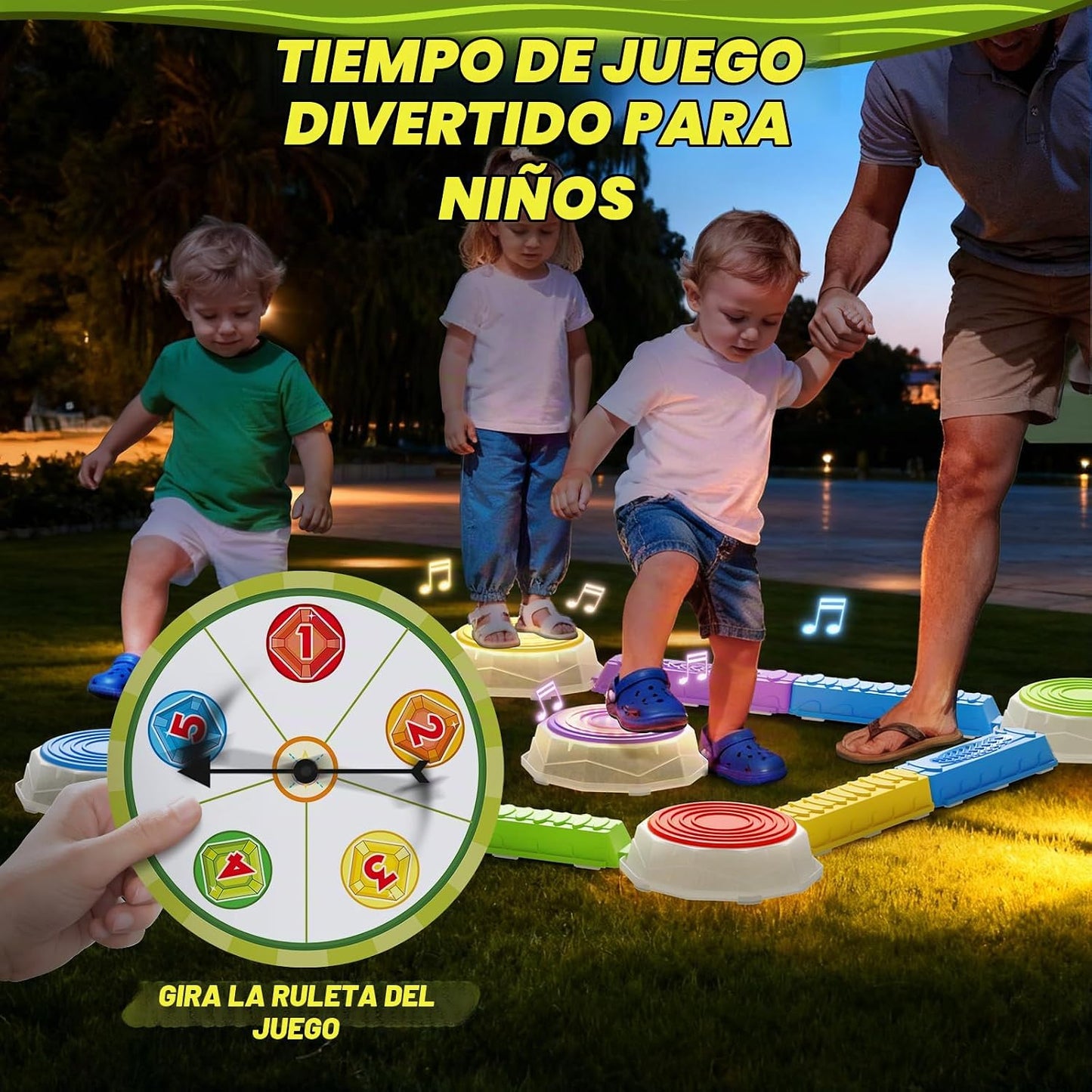 HYES - Piedras iluminadas y vigas de equilibrio para niños de 3 a 5...