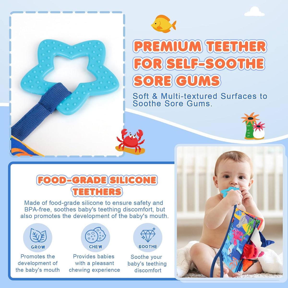BBWOO Libro Blandito para Bebé - Juguete para Bebé - Regalo de Duch...