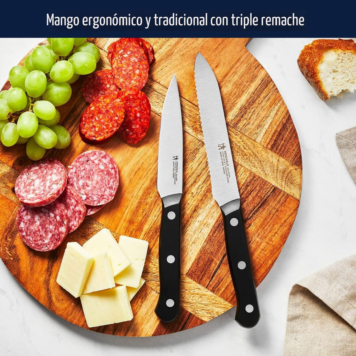 Henckels Solution - Juego de cuchillos de 12 piezas, afilado para |...
