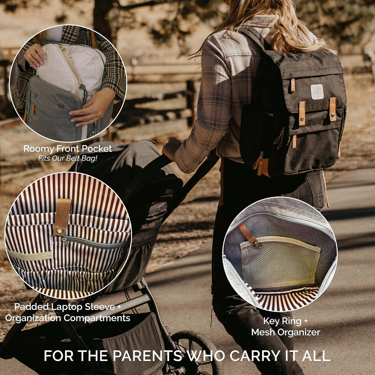 Parker Baby Co. Mochila para pañales - Bolsa de pañales grande con...