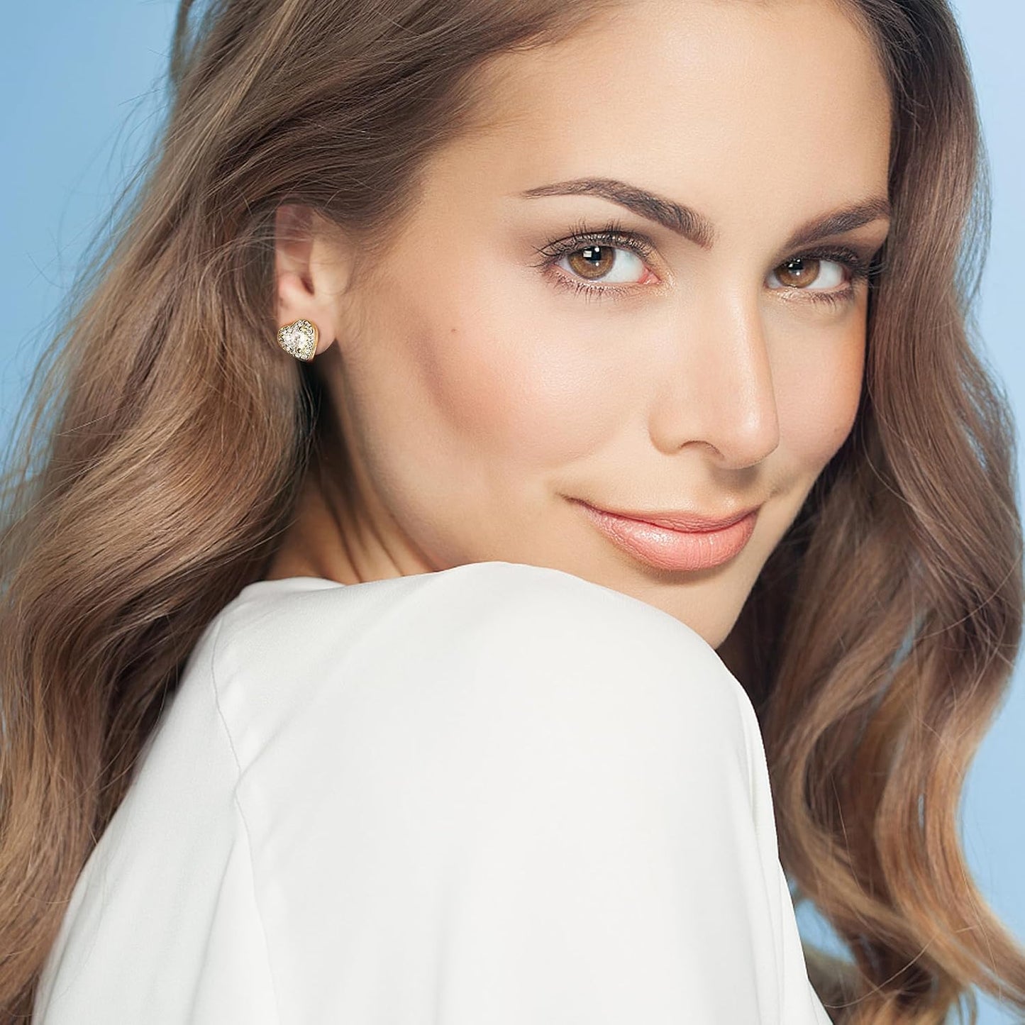 ALEXCRAFT Aretes de tuerca de plata de ley para mujeres y niñas, ci...