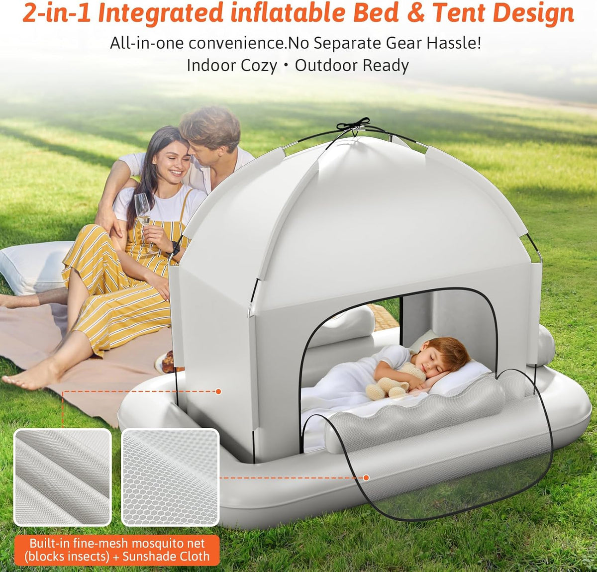 Cama de viaje inflable para niños con tienda de campaña a partir de...