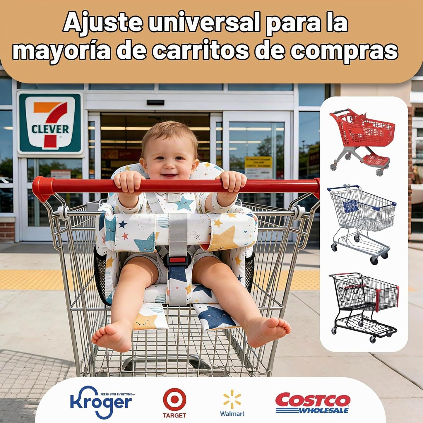 Funda de asiento de carrito de compras para bebé niña y niño, funda...