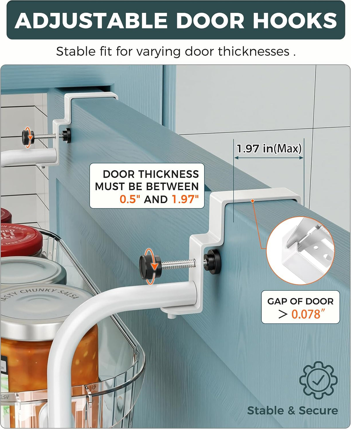 Aveniee Organizador para colgar sobre la puerta, organizador de pue...