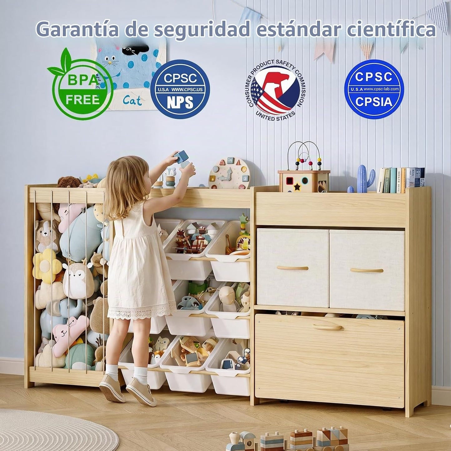 EXPERLAM Organizador de almacenamiento de juguetes extra grande tod...