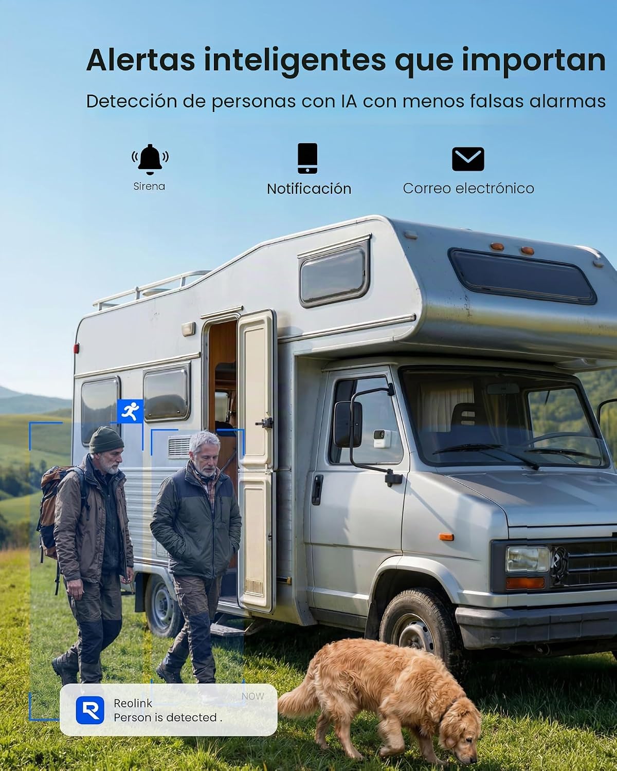 REOLINK Cámaras de seguridad inalámbricas para exteriores, detecció...