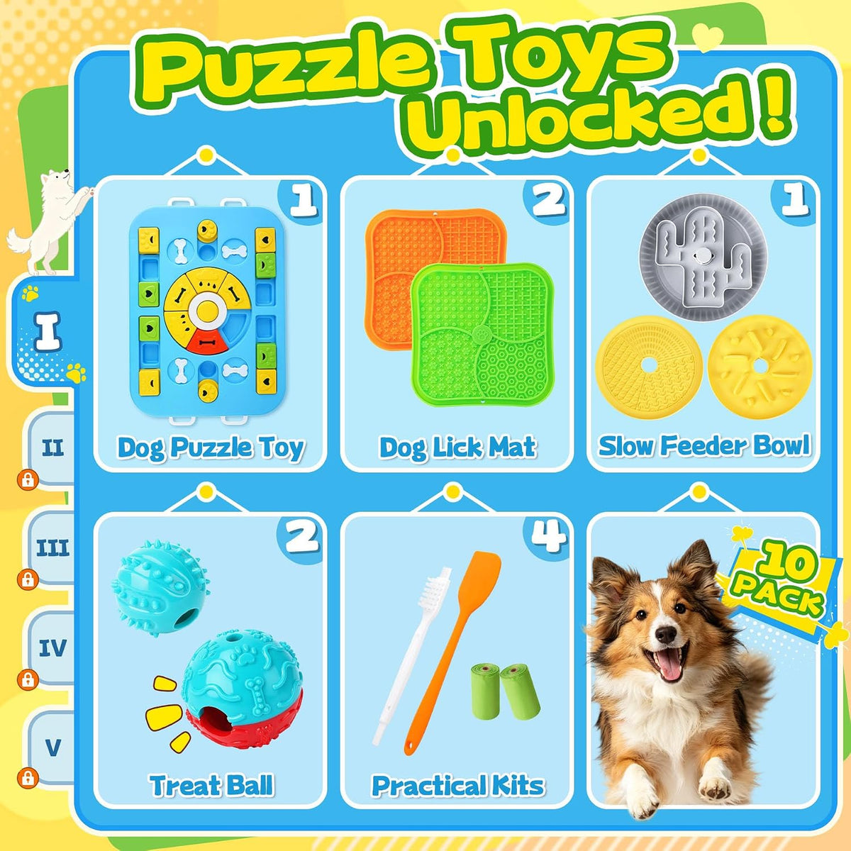 Forfon Juego de juguetes de enriquecimiento para perros mejorado co...