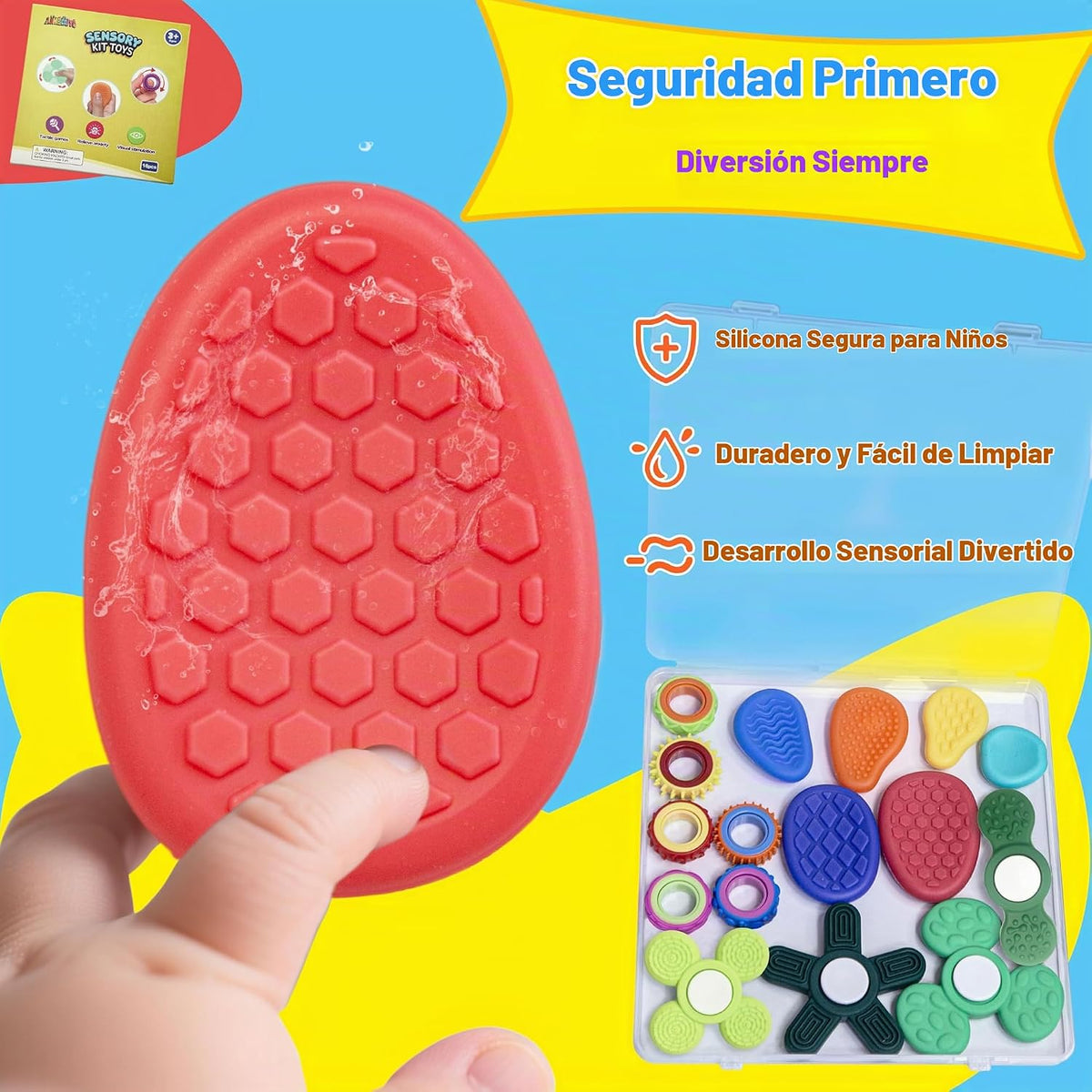 LIHBCAIYI - Juego de 16 juguetes sensoriales de silicona, anillos p...