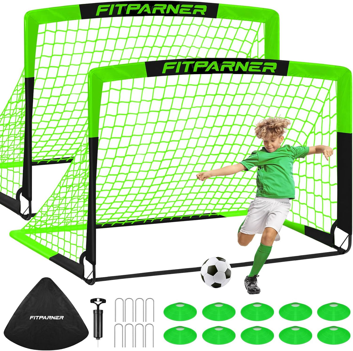 FITPARNER Arcos de Fútbol para Niños para Patio Trasero - Juego de...