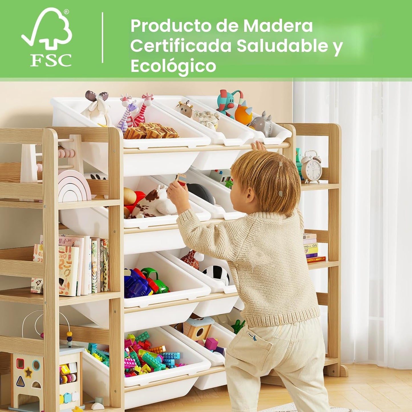 EXPERLAM Almacenamiento de juguetes extragrande: organizador de alm...