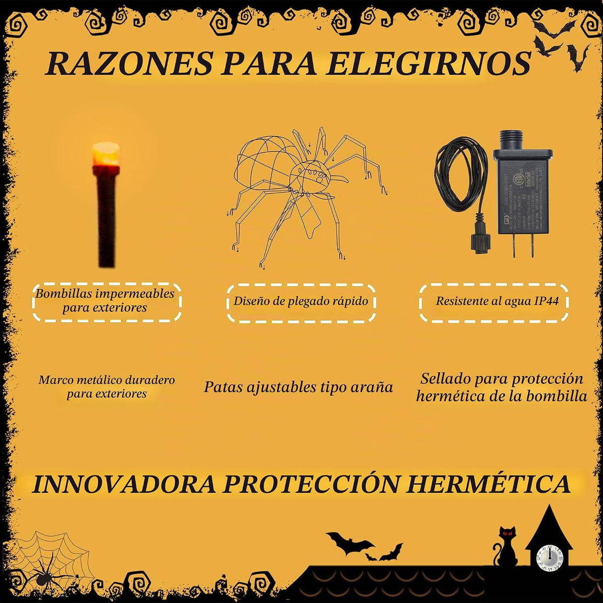 Araña gigante de 4.2 pies para decoración de Halloween al aire libr...