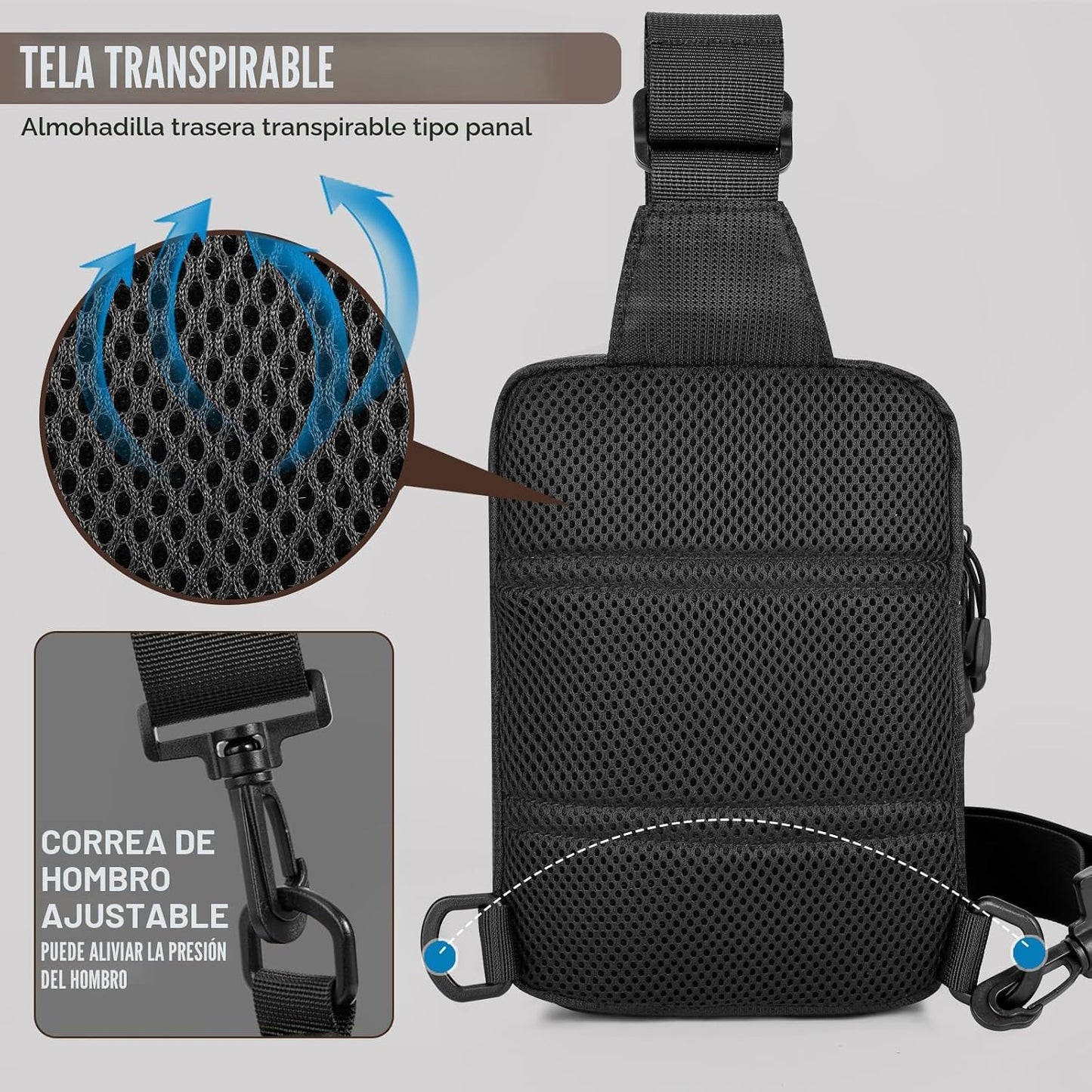 DEYACE Pequeña bolsa cruzada para hombre, inspirada en táctica, imp...
