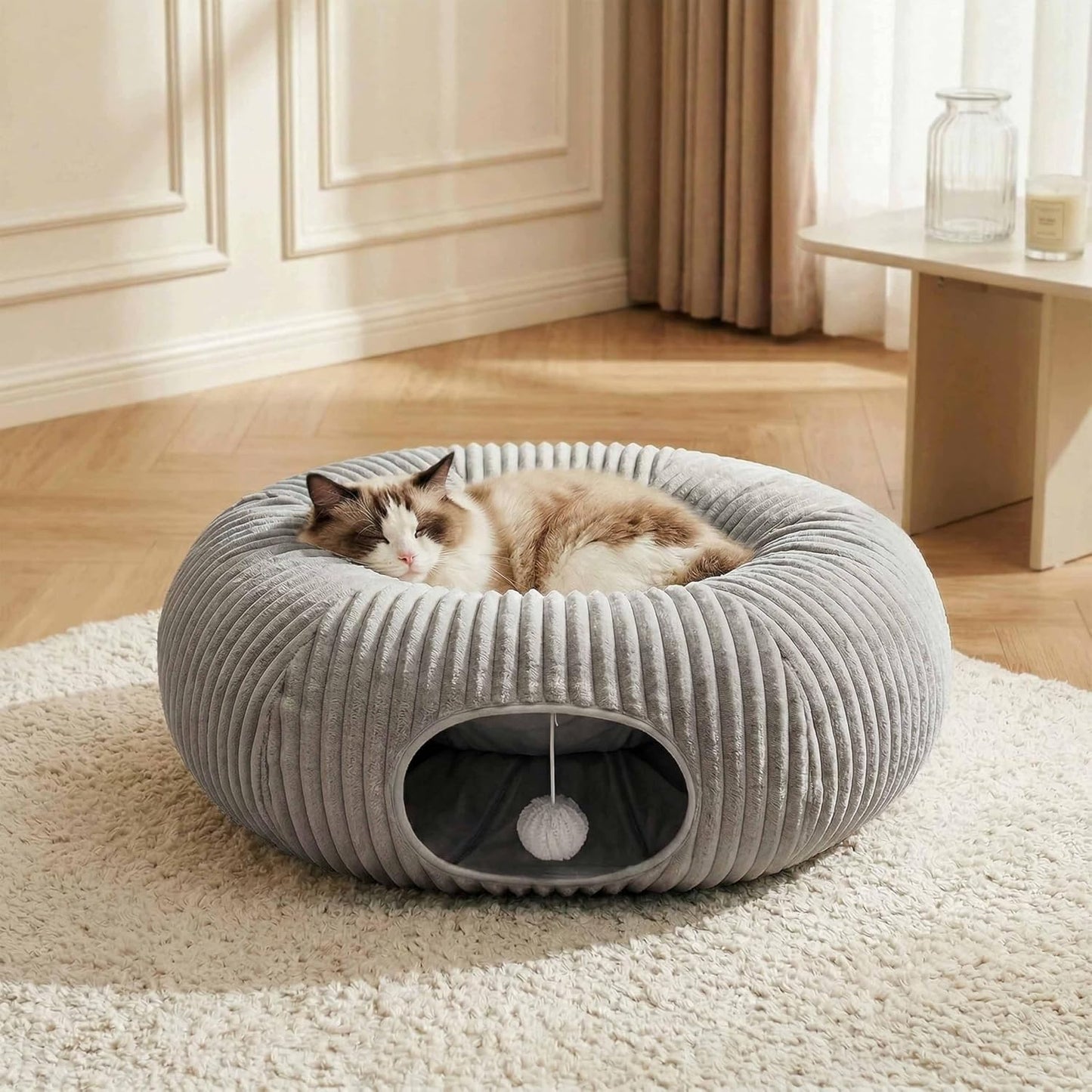 MOYMO Cama tipo Túnel para Gatos de Interior, Cama tipo Cueva de Ga...