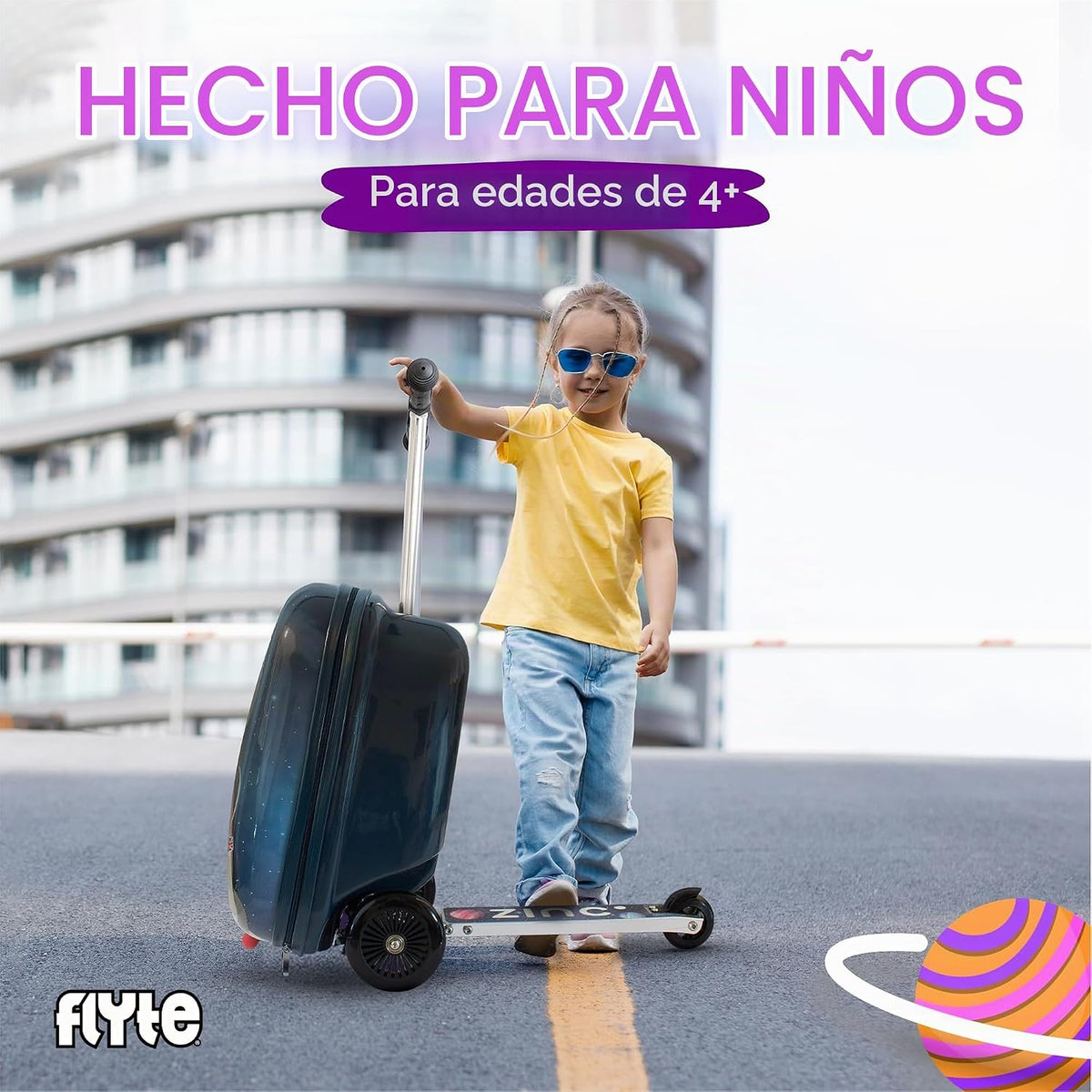 Flyte Maleta Scooter - 2 en 1, Maleta de Montar de 18 pulgadas para...