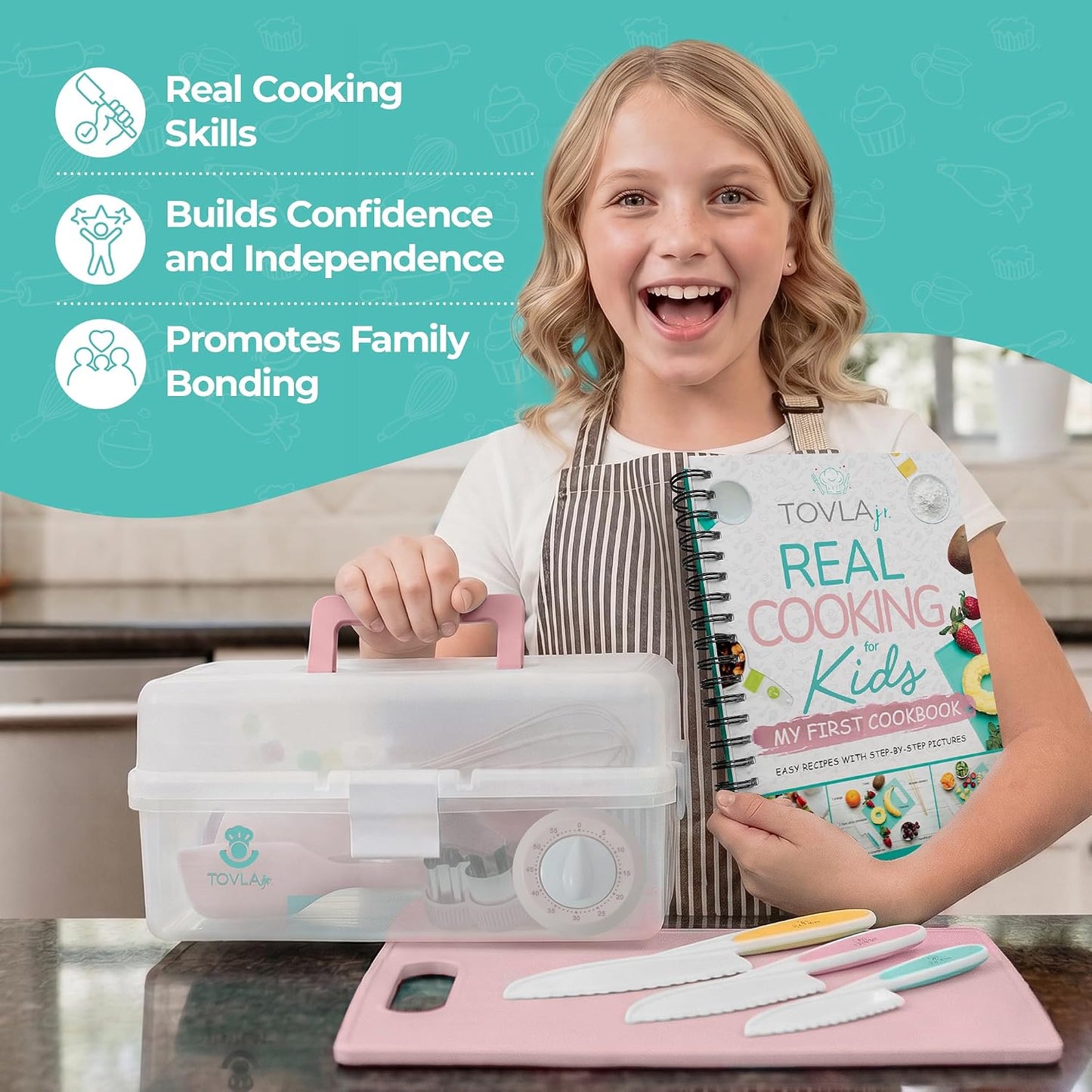 TOVLA Juegos de cocina para niños reales para niñas de 4 a 12 años...